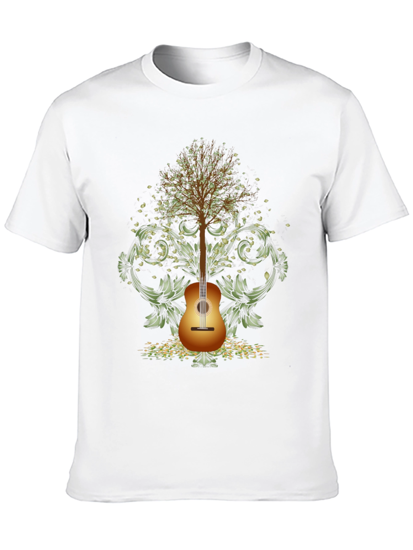 Guitar Tree Mens Black T-Shirt