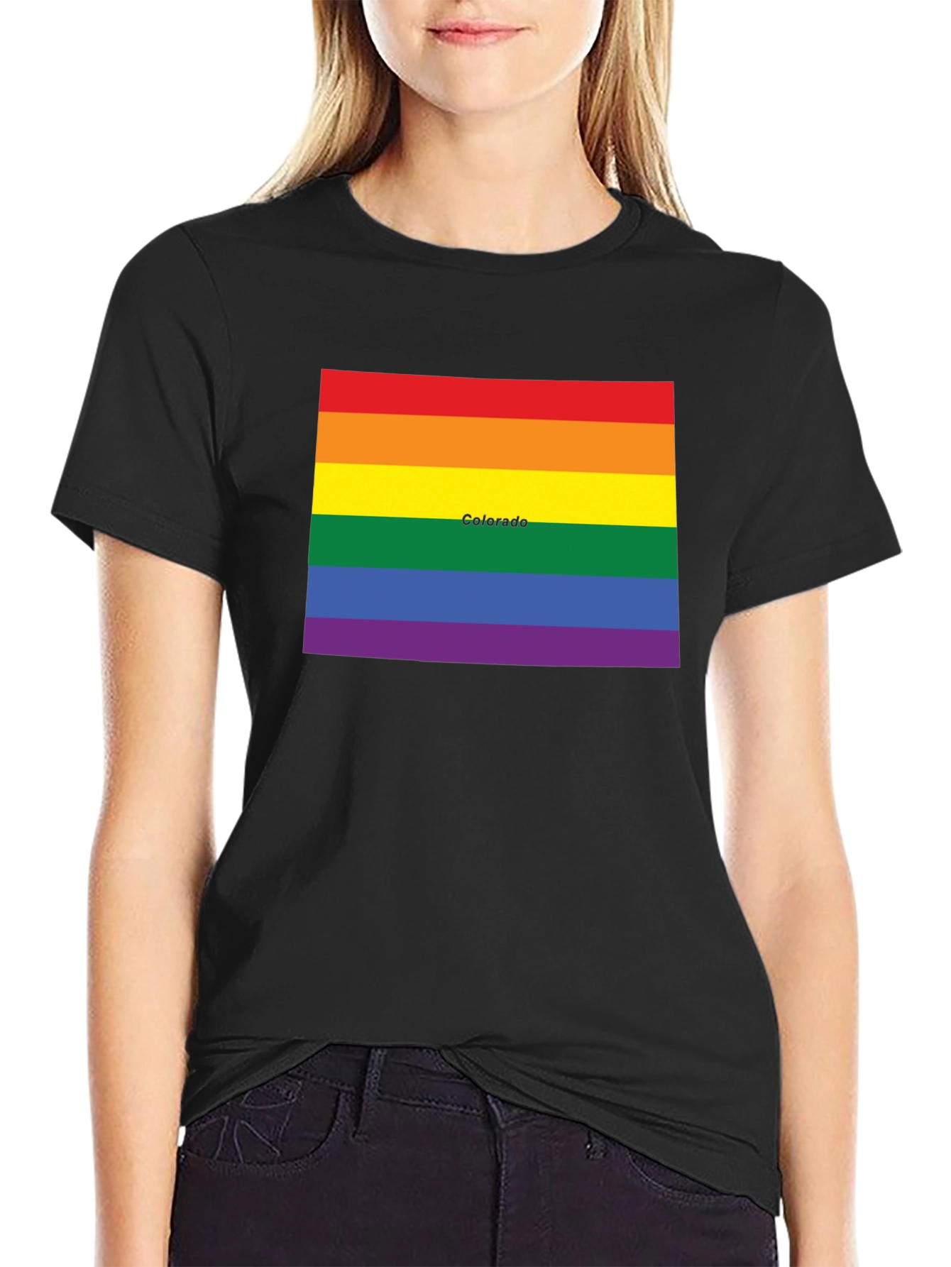 Colorado Pride Rainbow Flag Graphic Tee