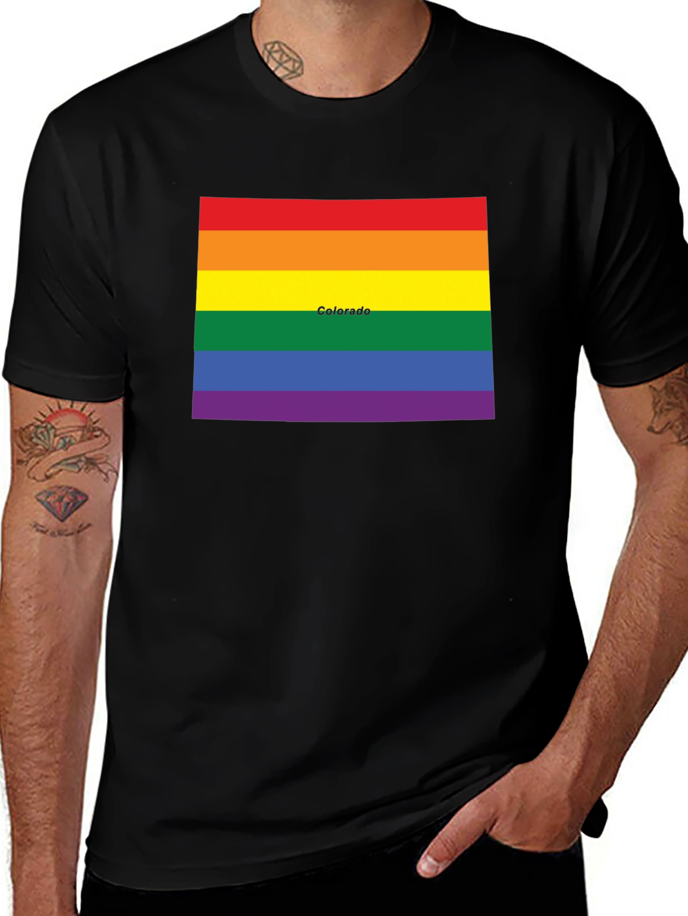 Colorado Pride Rainbow Flag Graphic Tee