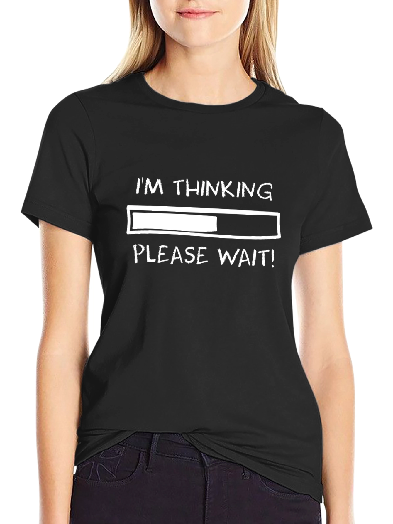 Thinking Please Wait Funny Novelty T-Shirt