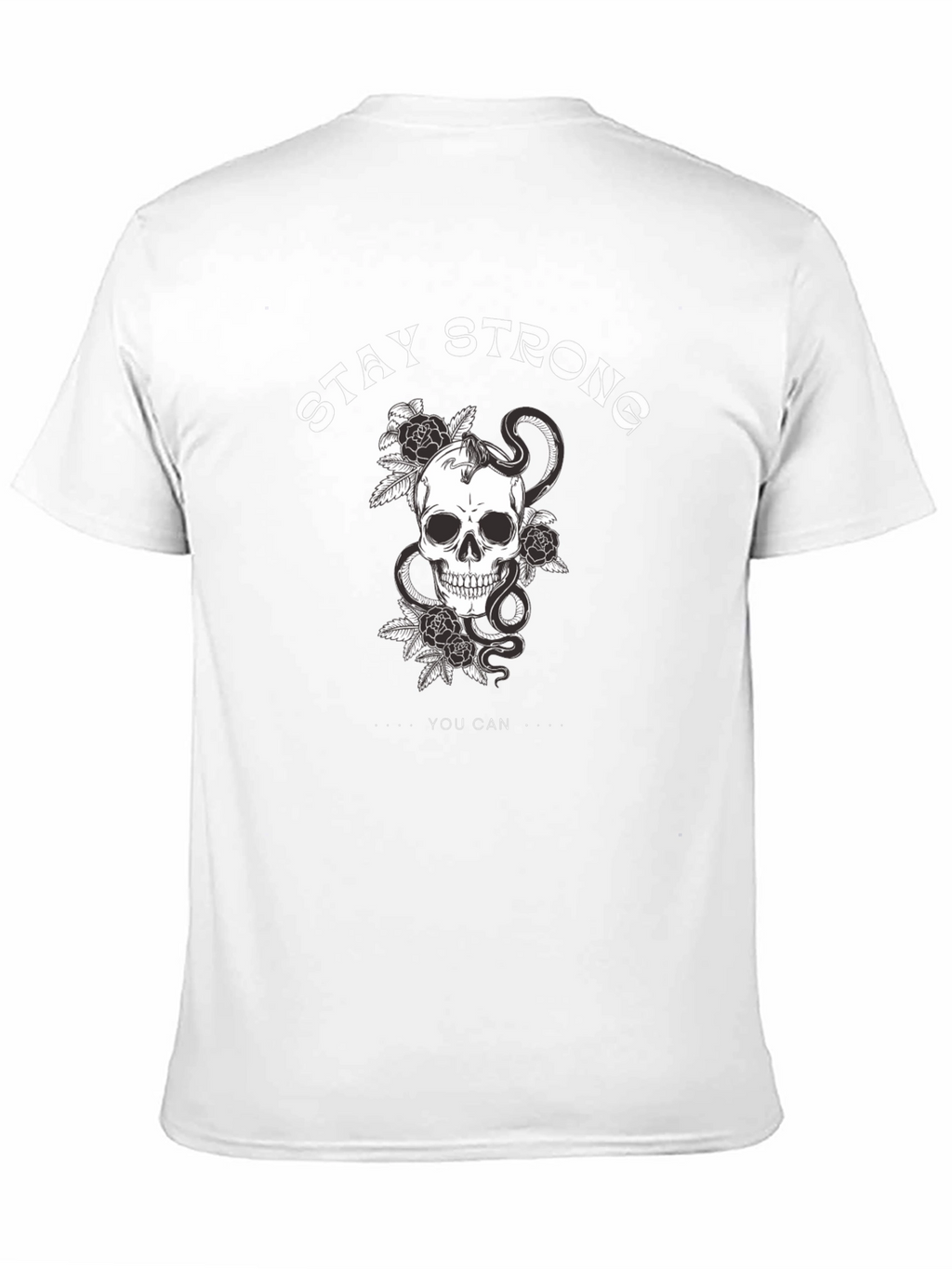 Stay Strong Skull Graphic Black T-Shirt