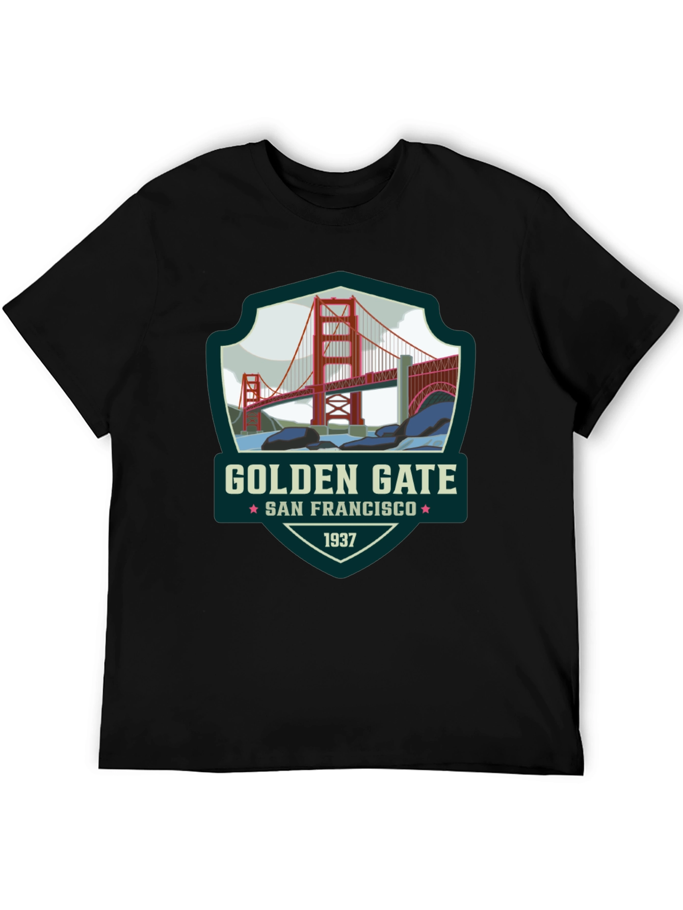 Golden Gate San Francisco Black T-Shirt
