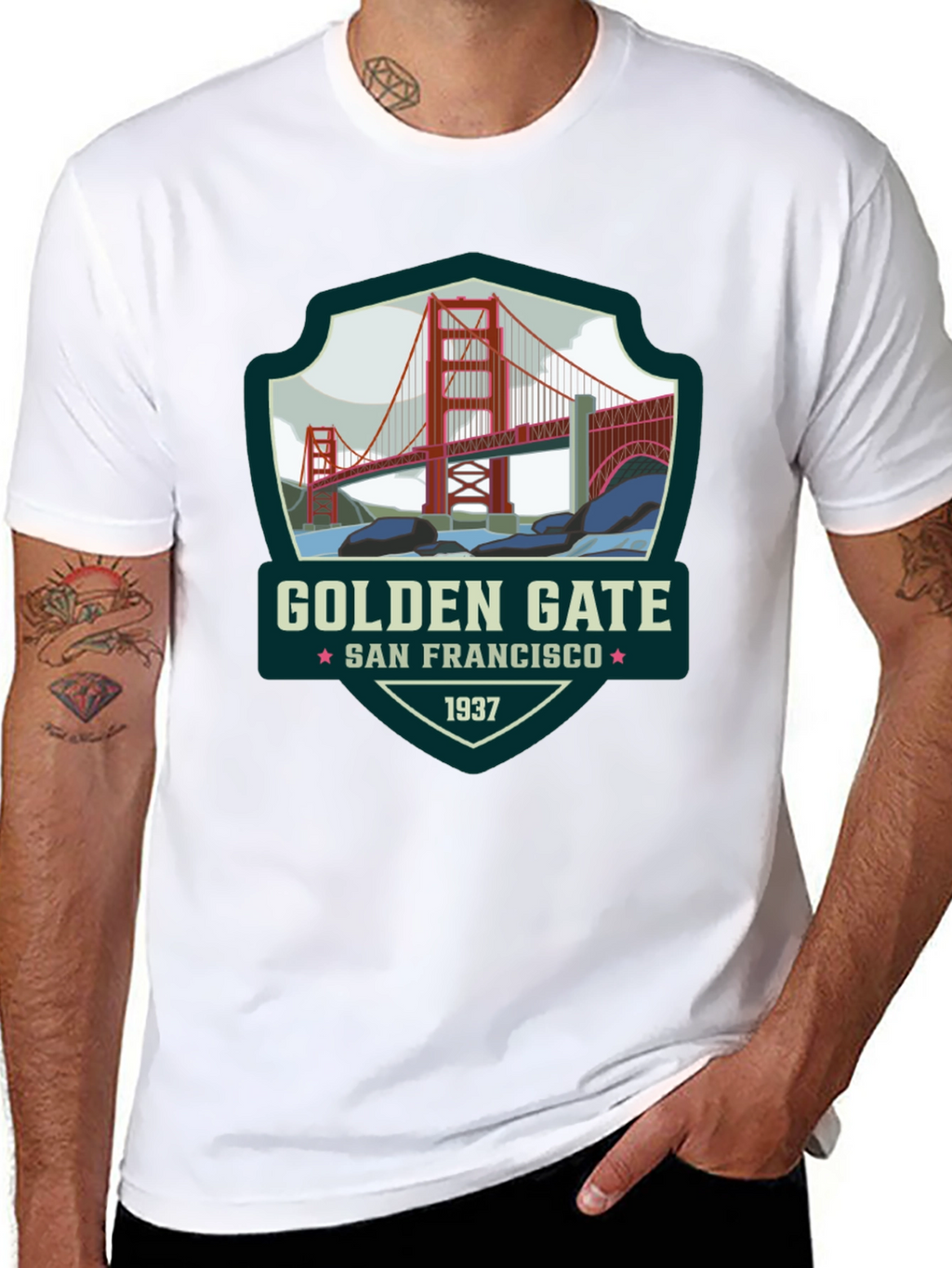Golden Gate San Francisco Black T-Shirt