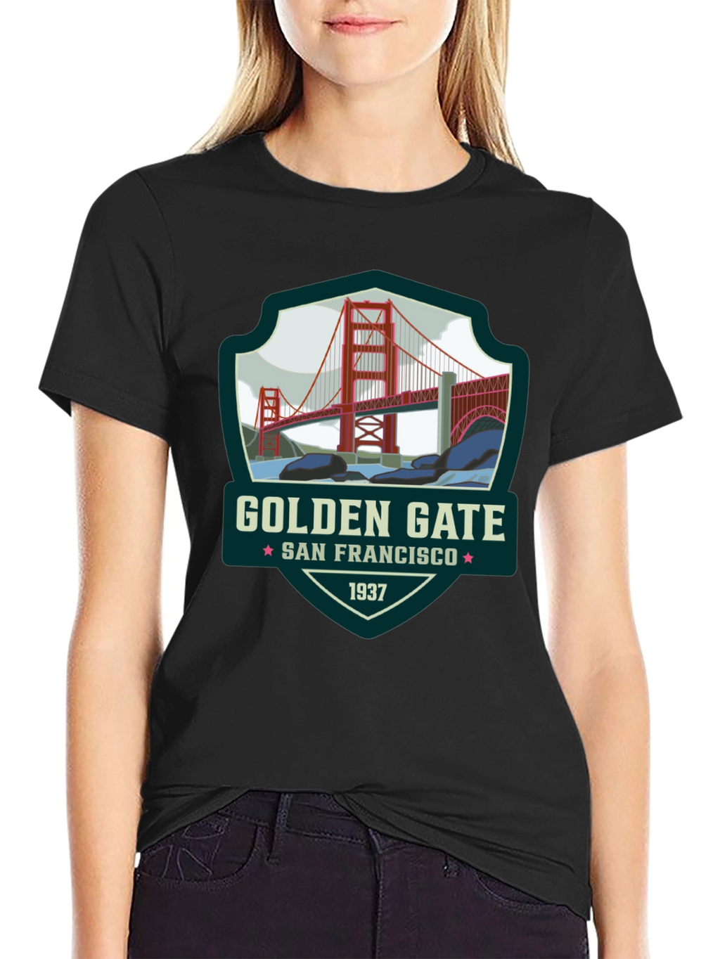 Golden Gate San Francisco Black T-Shirt