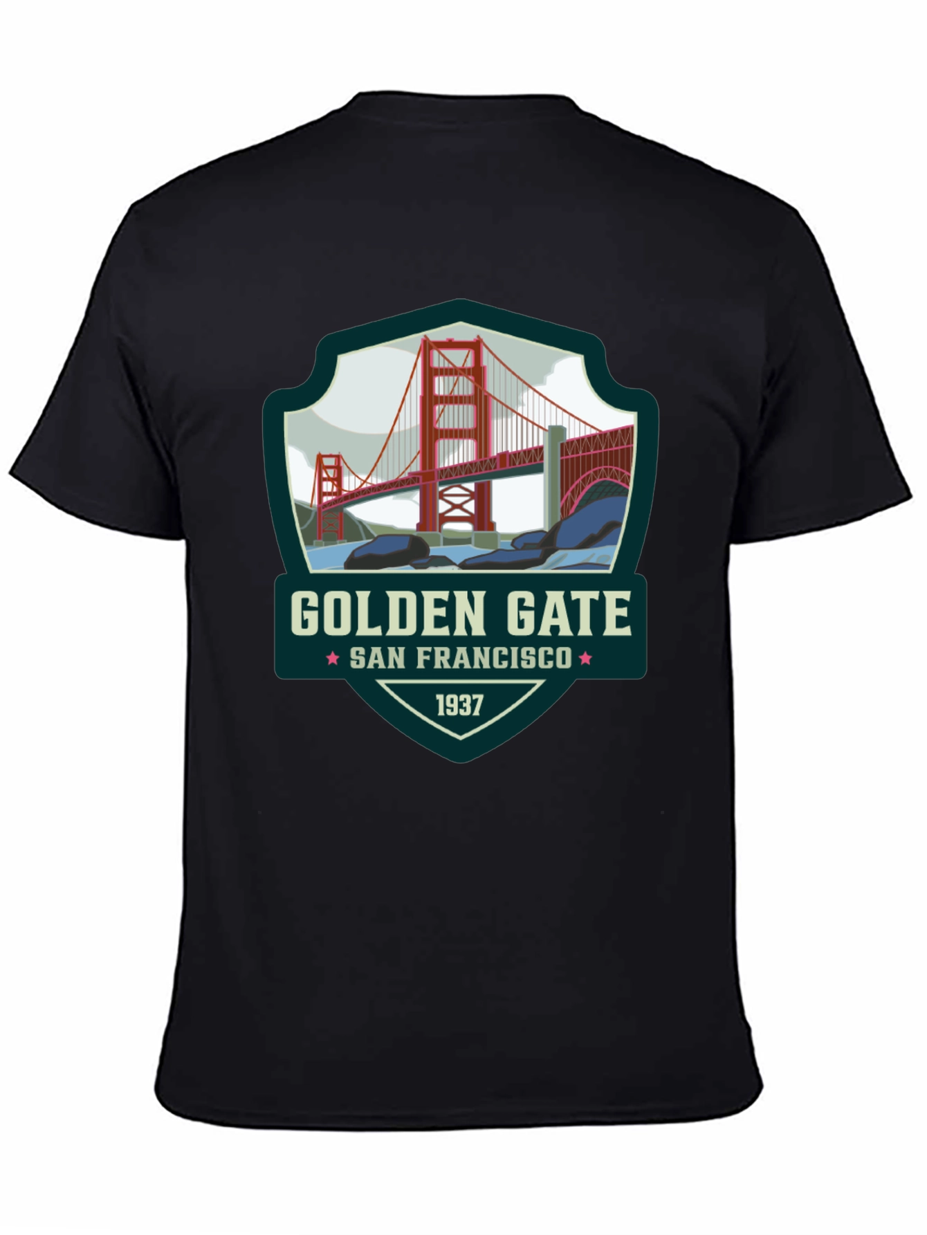 Golden Gate San Francisco Black T-Shirt