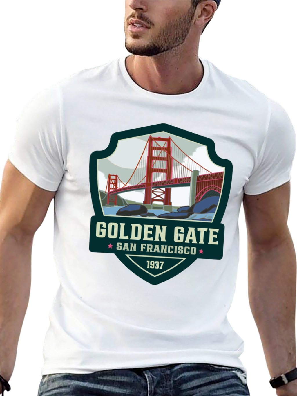 Golden Gate San Francisco Black T-Shirt
