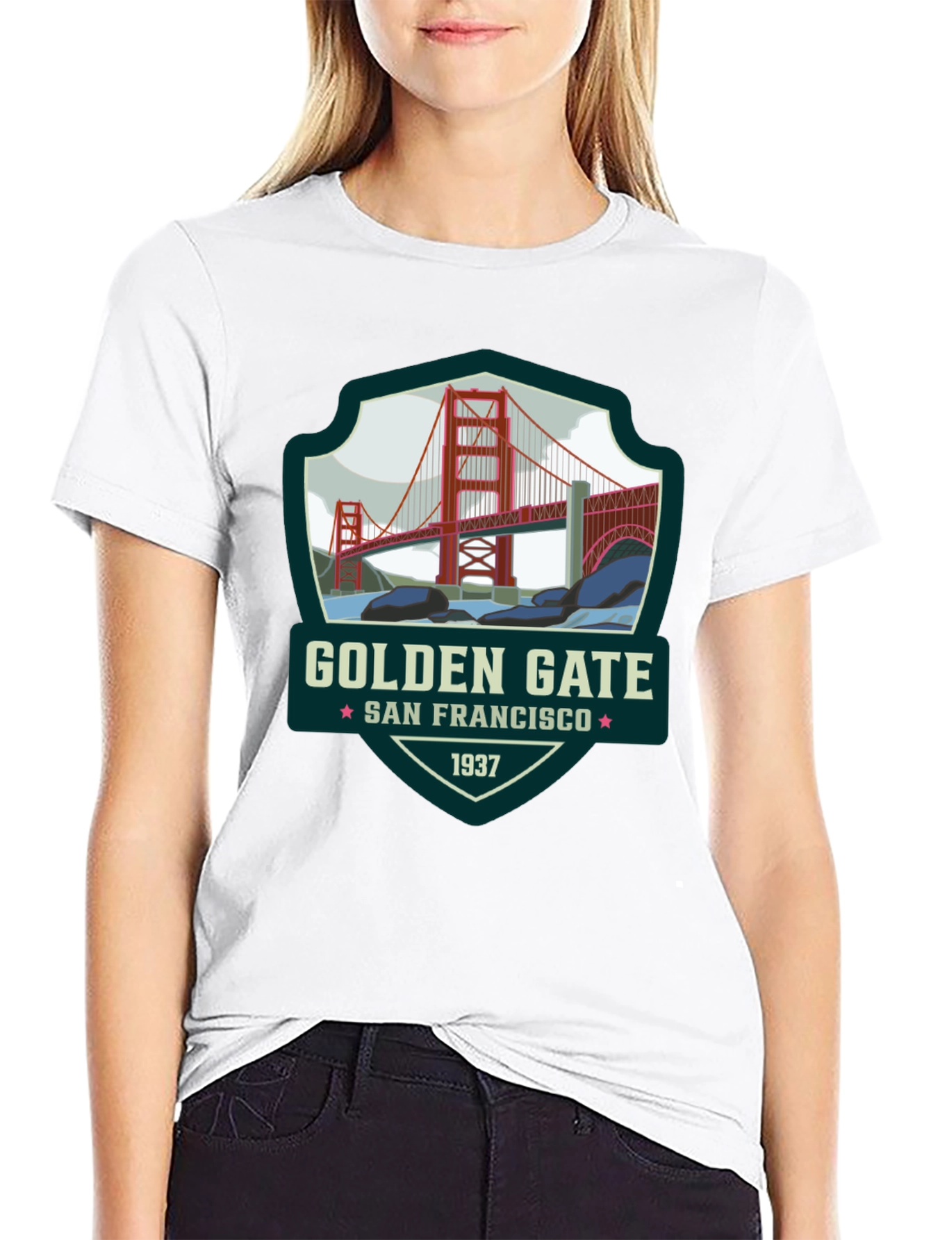 Golden Gate San Francisco Black T-Shirt