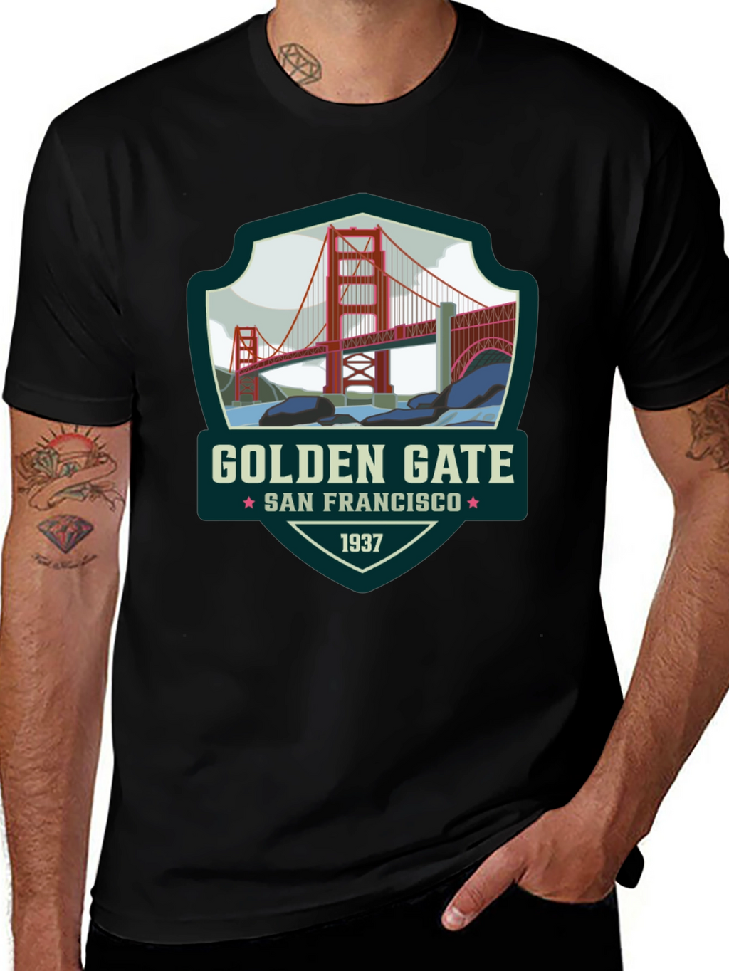Golden Gate San Francisco Black T-Shirt