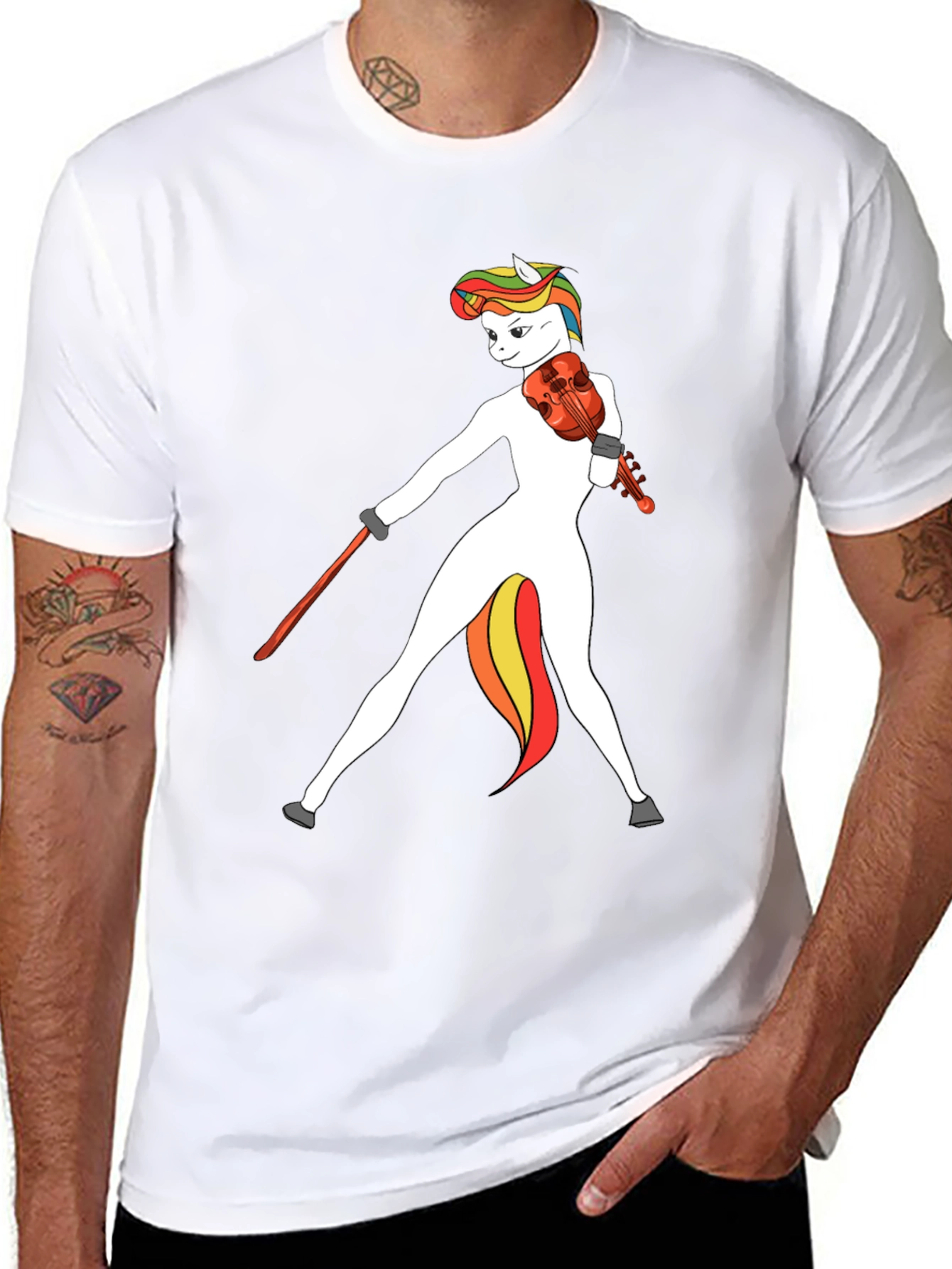 Unicorn Violinist Graphic T-Shirt - Quirky & Unique Tee