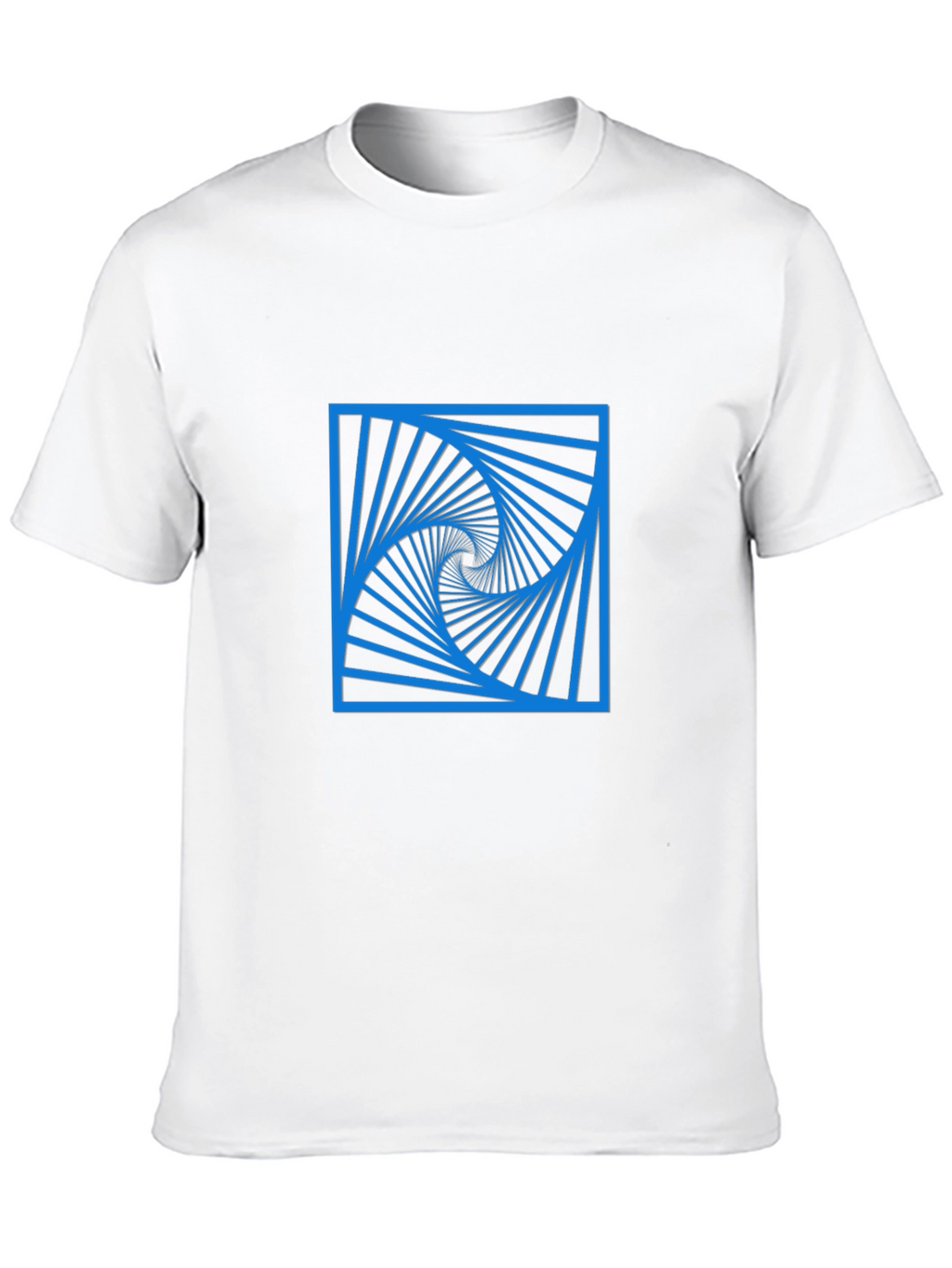 Geometric Spiral Design Black T-Shirt