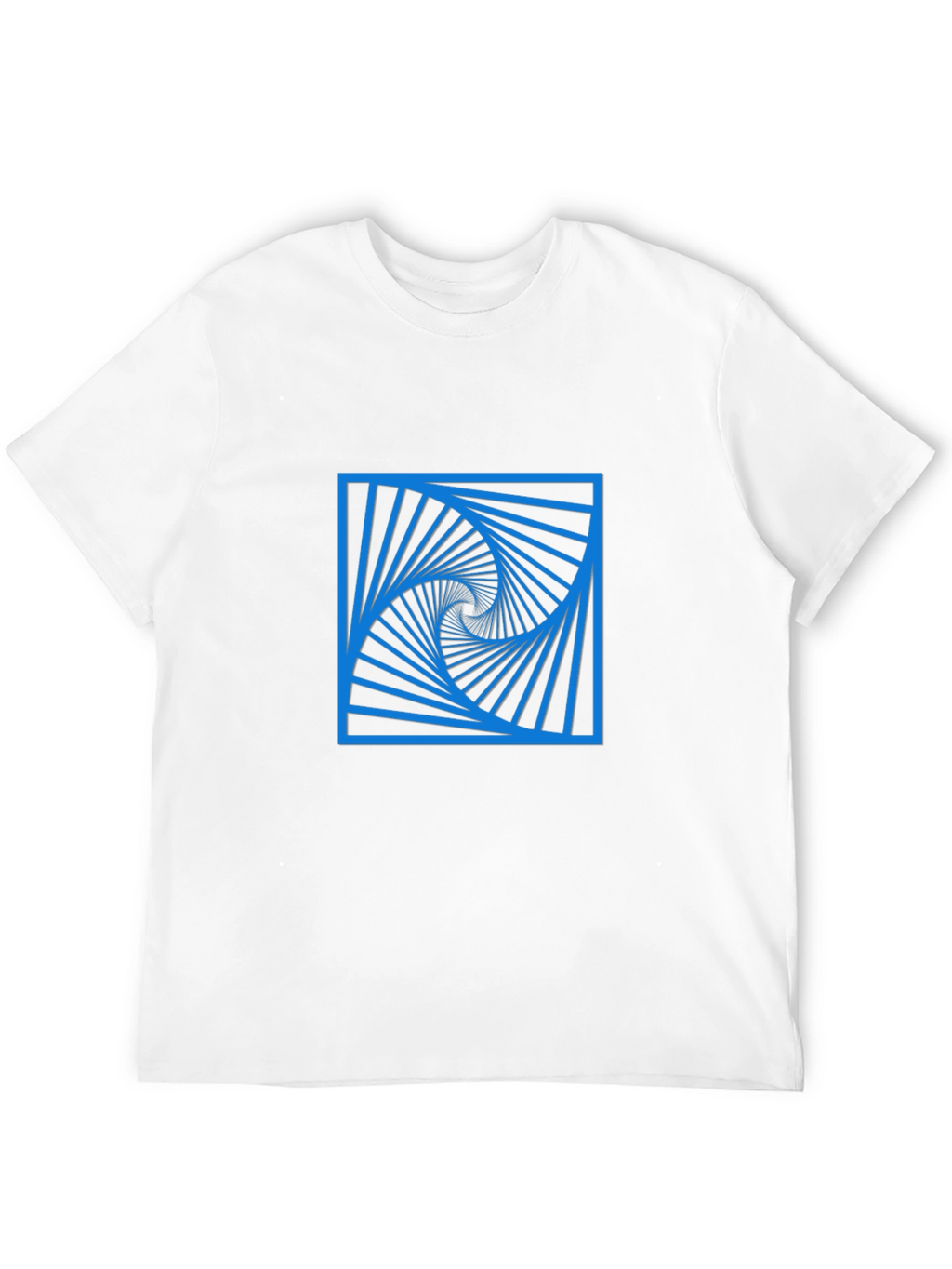 Geometric Spiral Design Black T-Shirt