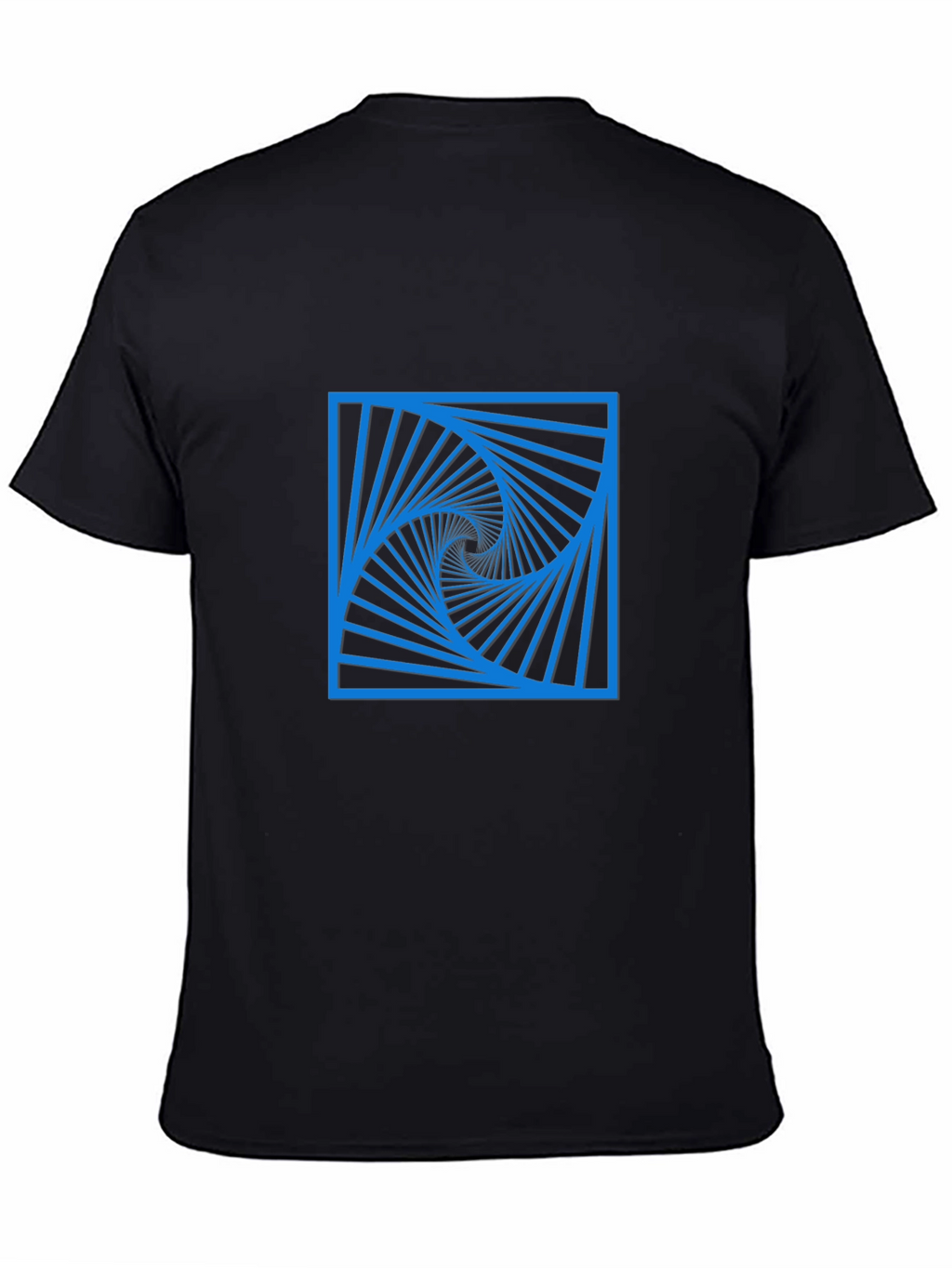 Geometric Spiral Design Black T-Shirt