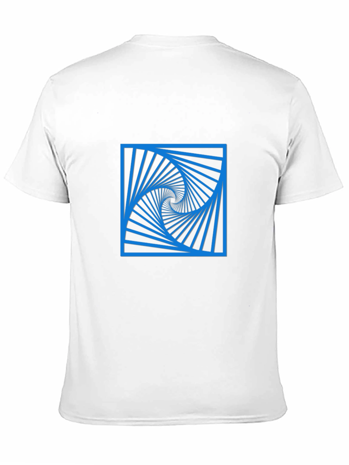 Geometric Spiral Design Black T-Shirt