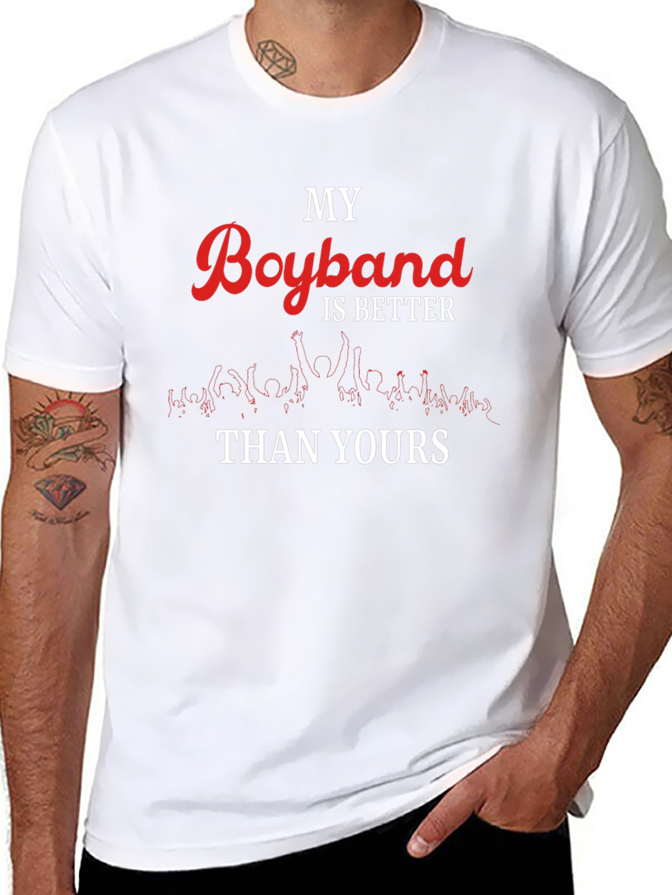My Boyband is Better Than Yours Black T-Shirt