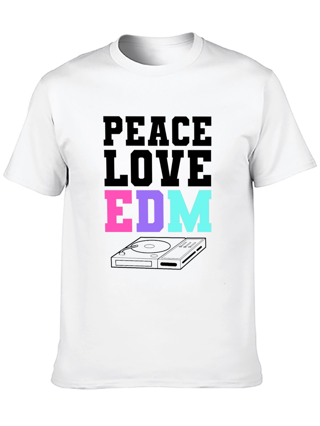 Peace Love EDM T-Shirt Black Music Rave Graphic Tee