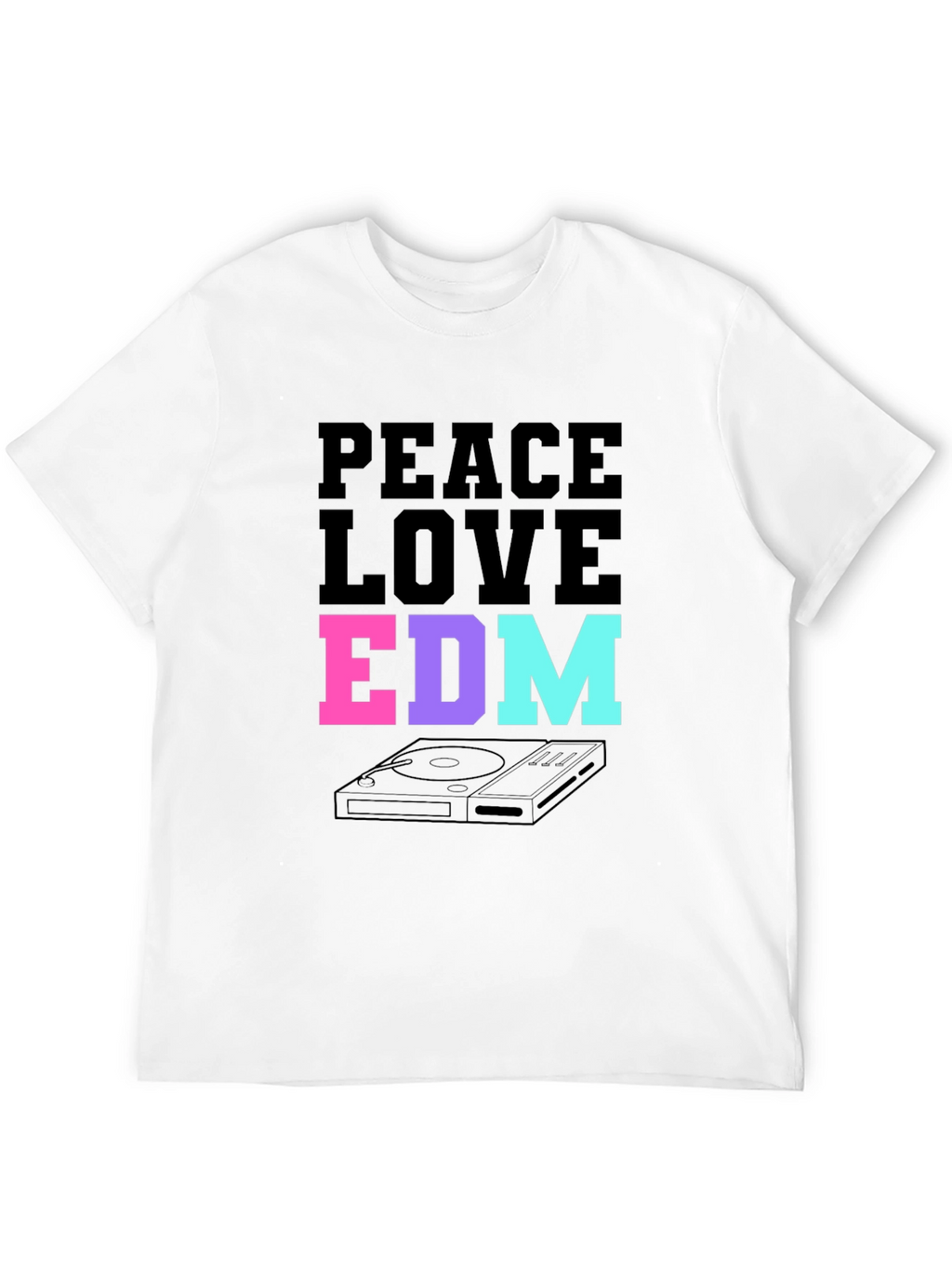 Peace Love EDM T-Shirt Black Music Rave Graphic Tee
