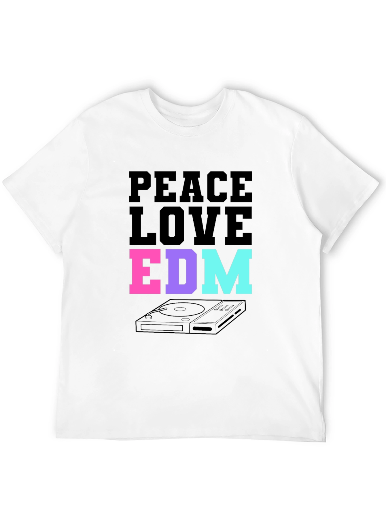 Peace Love EDM T-Shirt Black Music Rave Graphic Tee