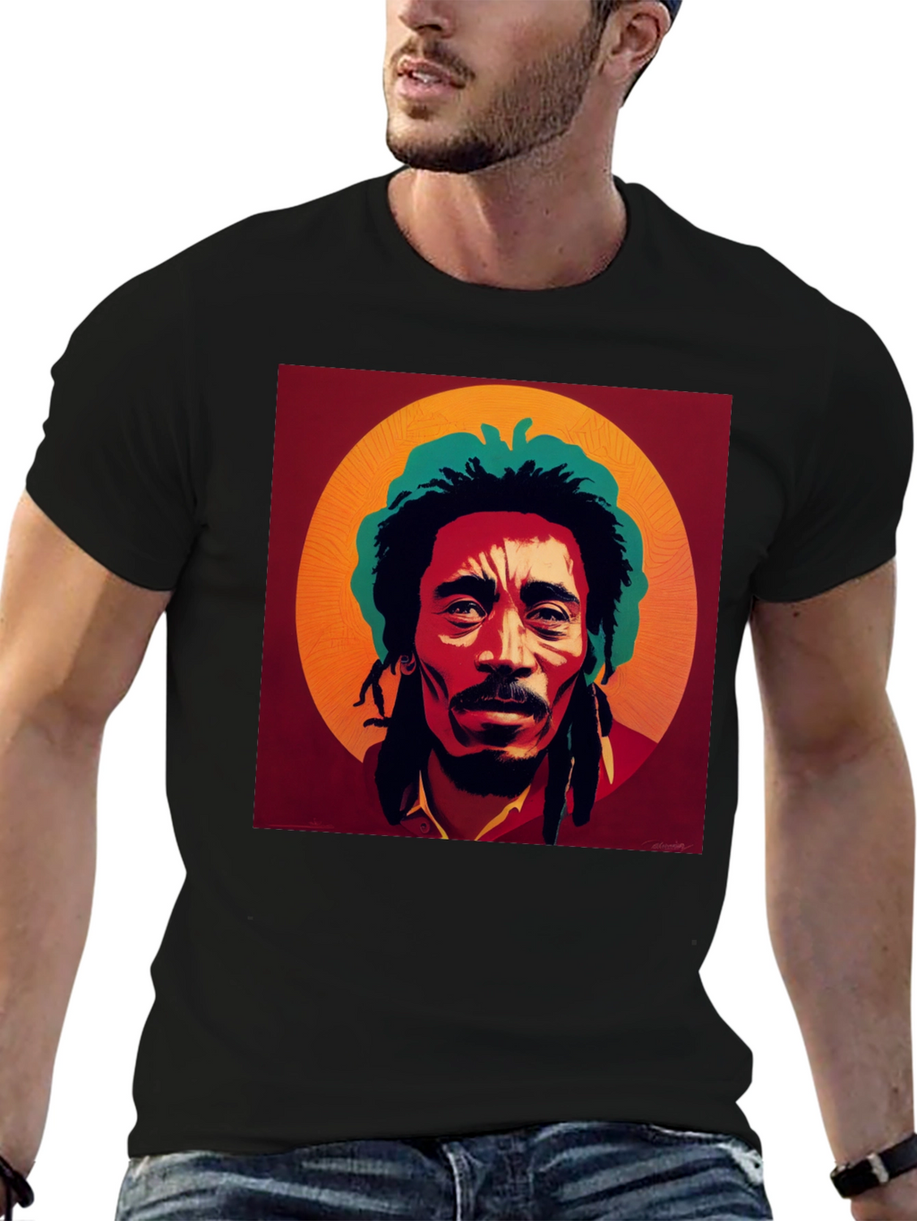 Bob Marley Portrait Tee - Black