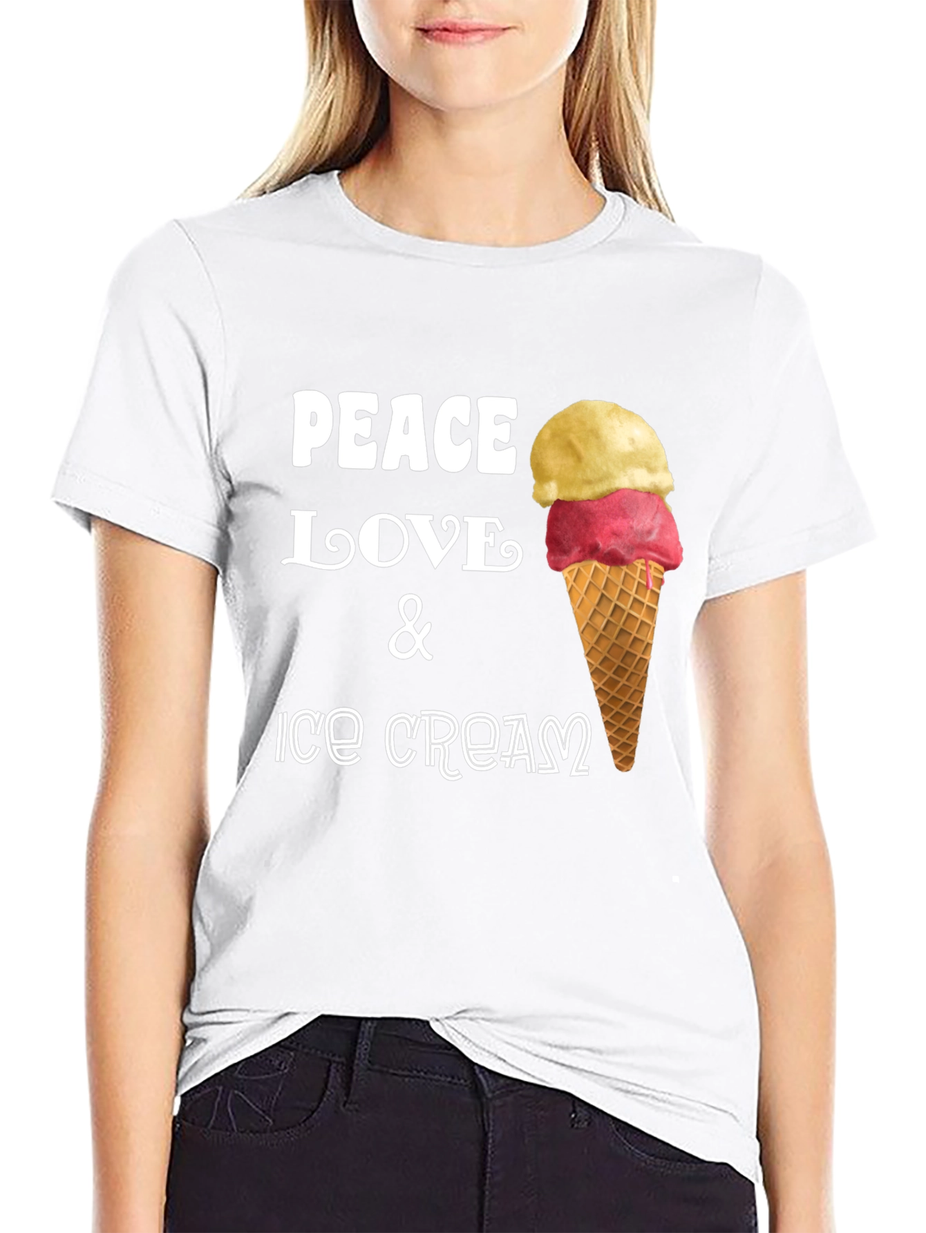 Peace Love & Ice Cream Graphic Tee