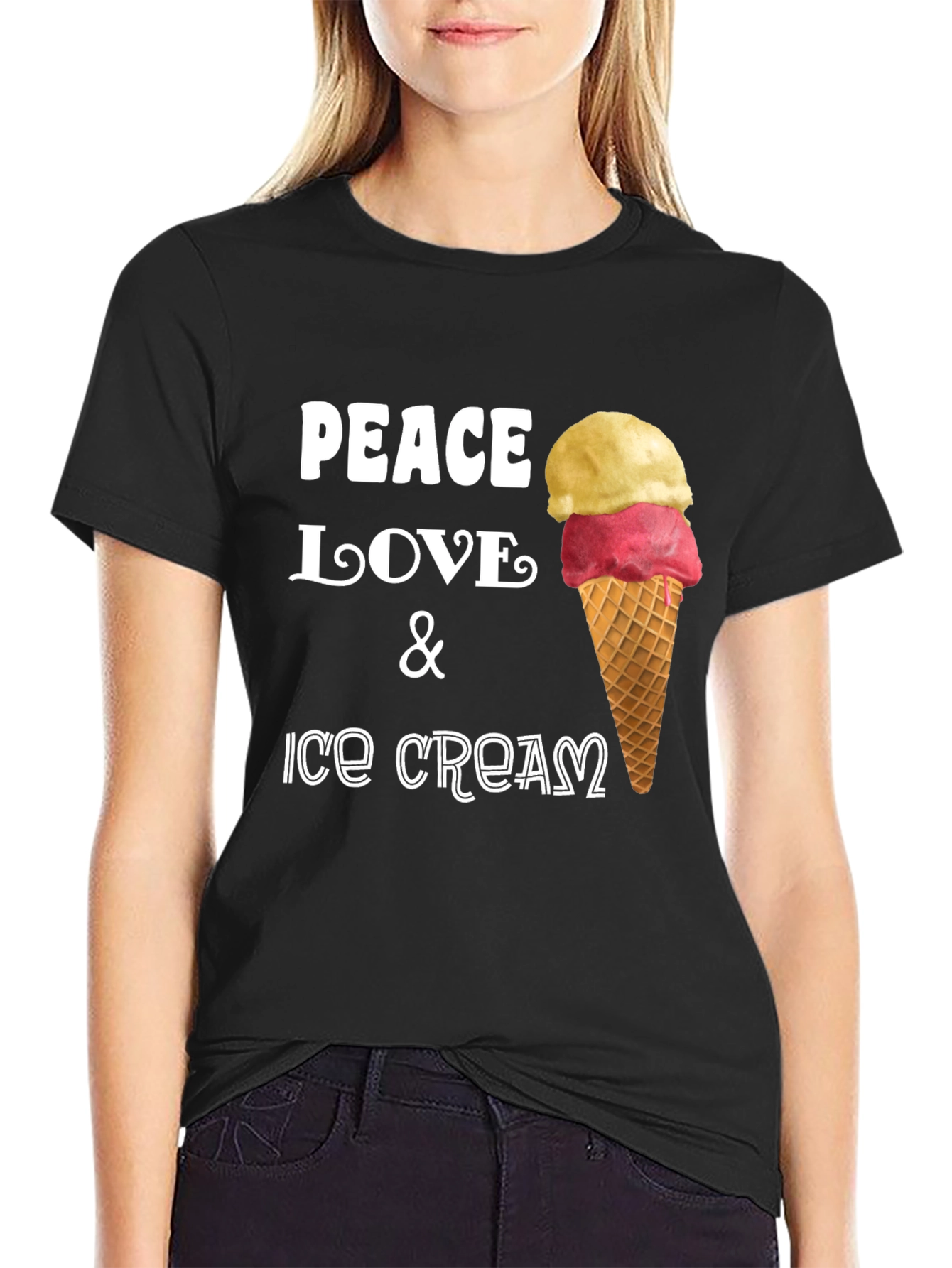 Peace Love & Ice Cream Graphic Tee