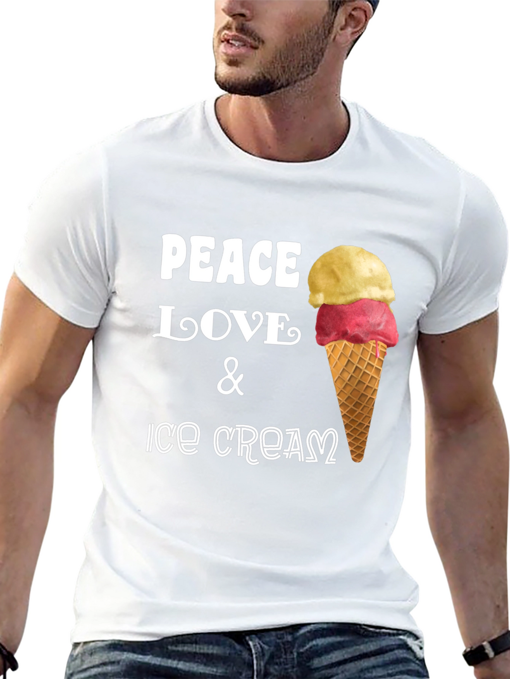Peace Love & Ice Cream Graphic Tee
