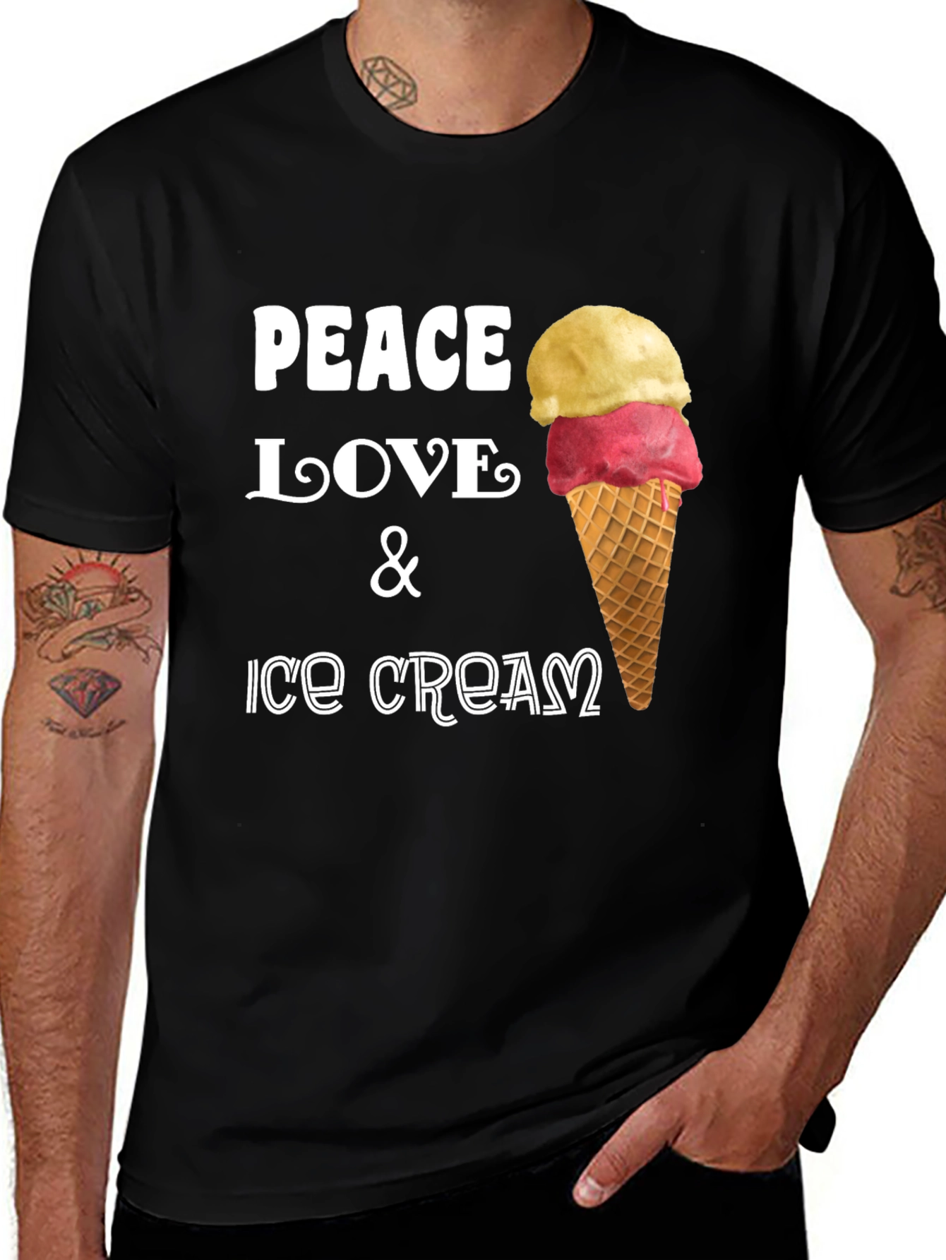 Peace Love & Ice Cream Graphic Tee