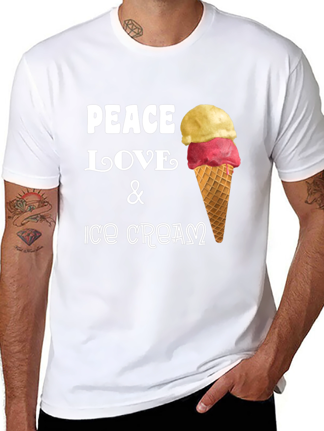 Peace Love & Ice Cream Graphic Tee