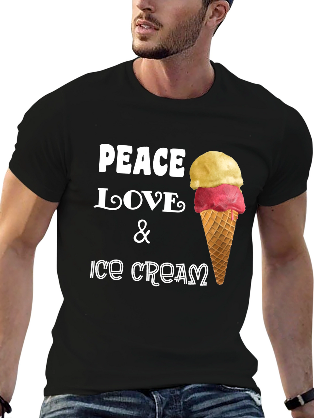 Peace Love & Ice Cream Graphic Tee