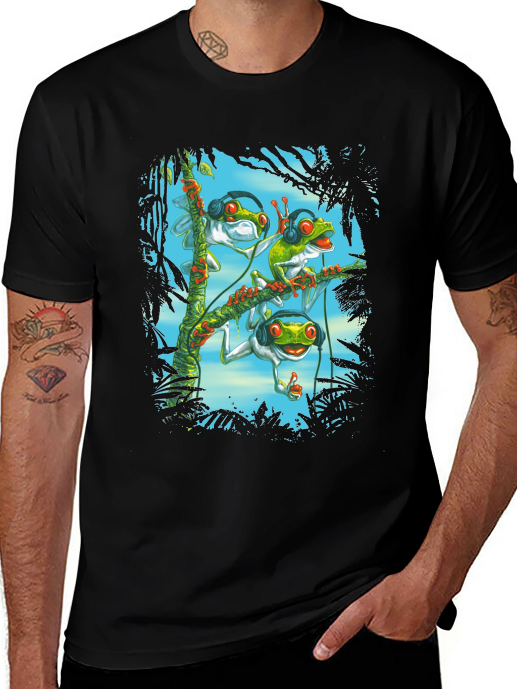 Cool Frog DJ Graphic T-Shirt