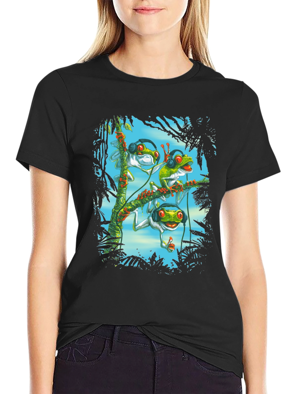 Cool Frog DJ Graphic T-Shirt