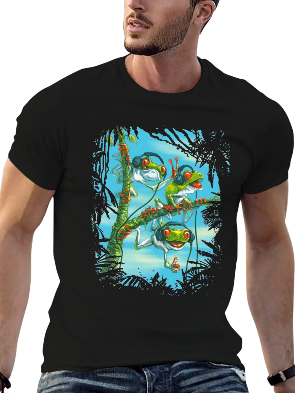 Cool Frog DJ Graphic T-Shirt