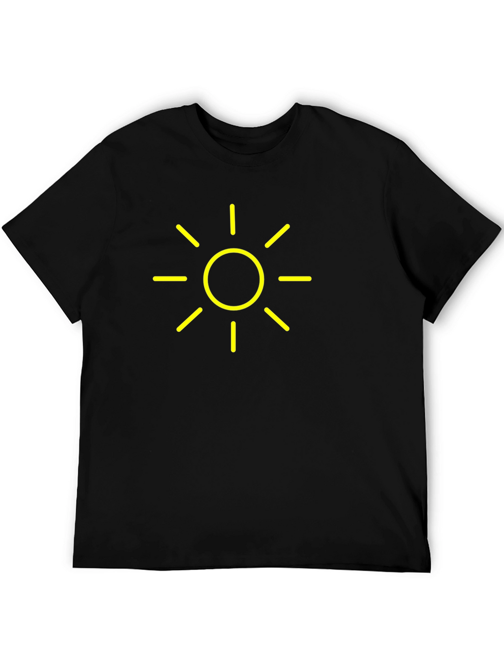 Black T-Shirt with Yellow Sun Graphic