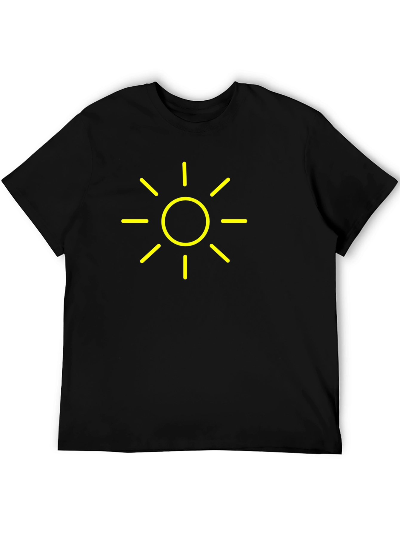 Black T-Shirt with Yellow Sun Graphic