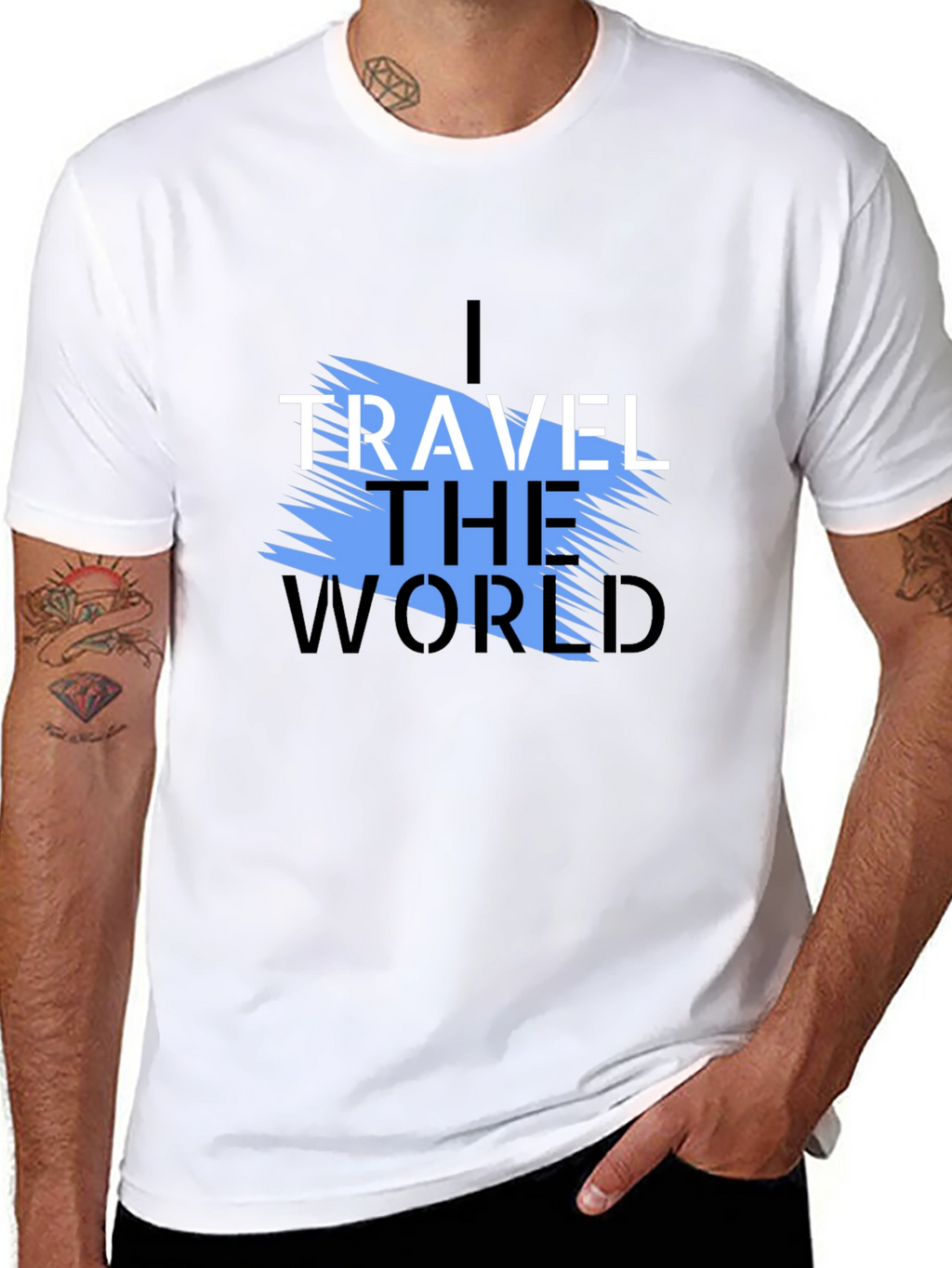 I Travel the World Graphic T-Shirt - Black