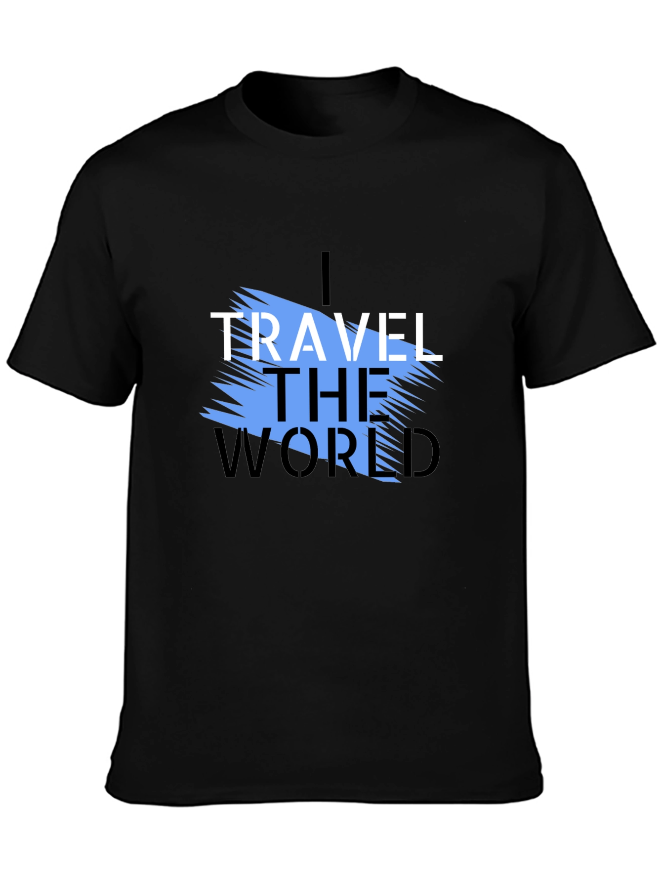 I Travel the World Graphic T-Shirt - Black