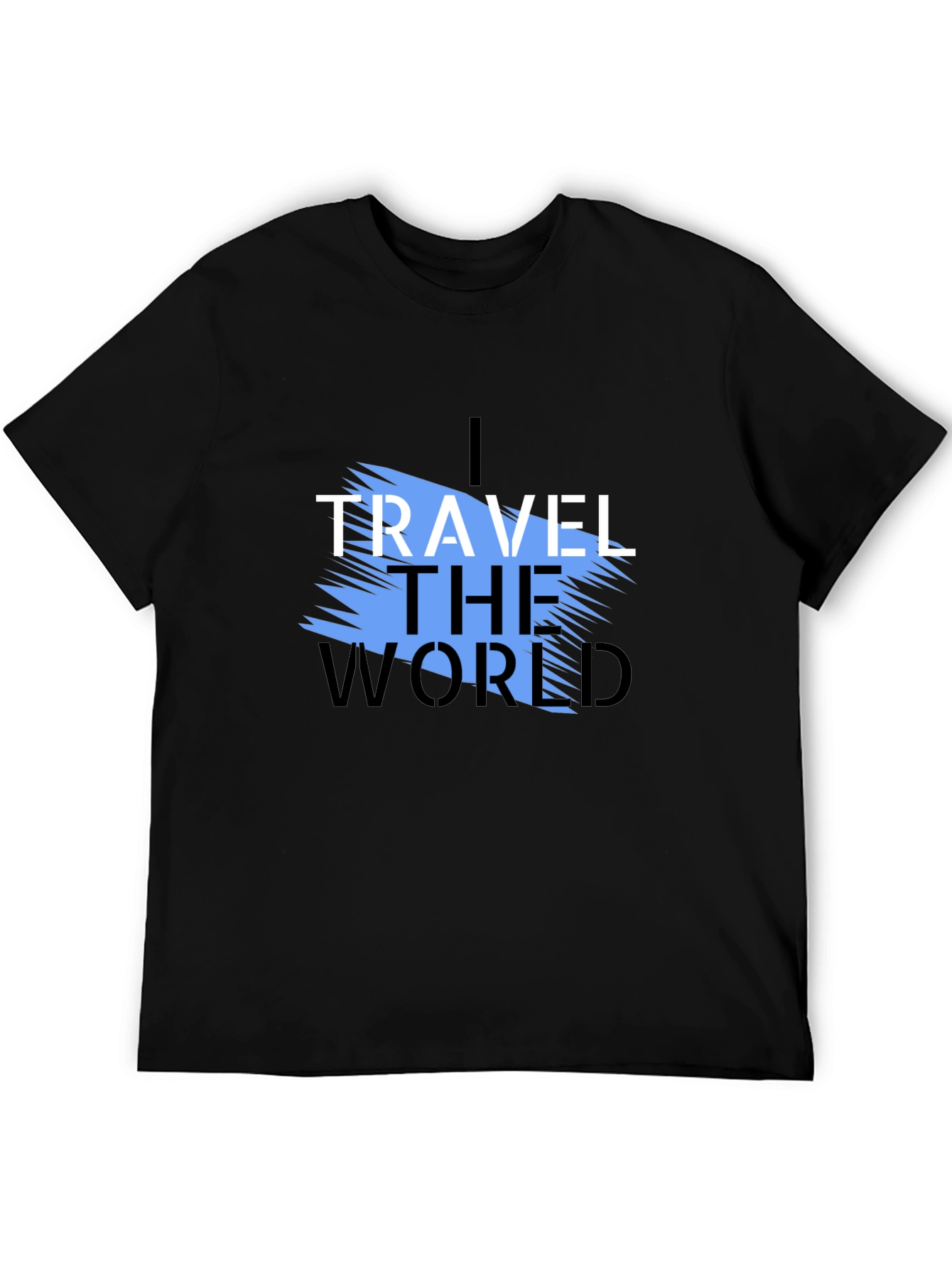 I Travel the World Graphic T-Shirt - Black