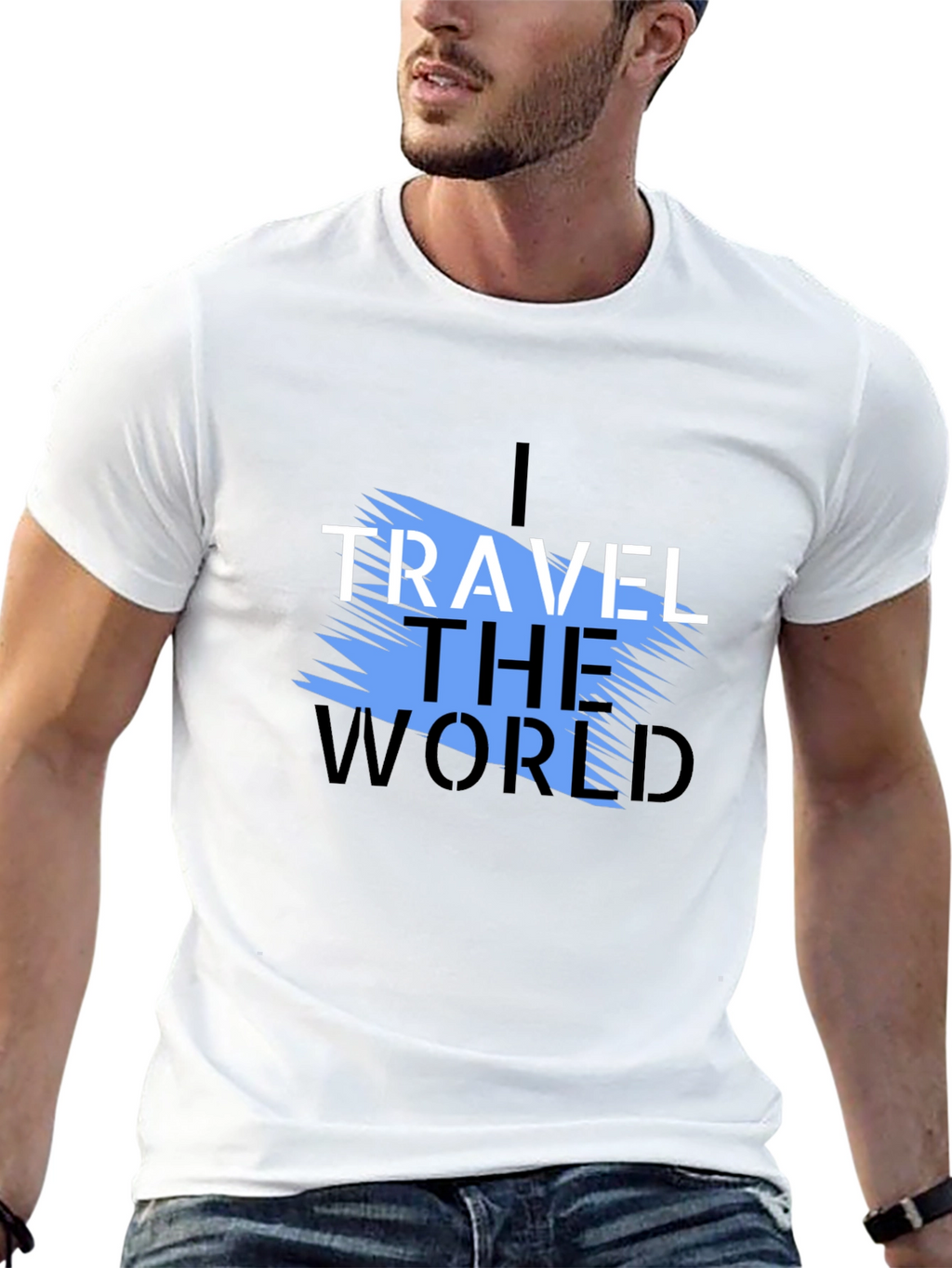 I Travel the World Graphic T-Shirt - Black