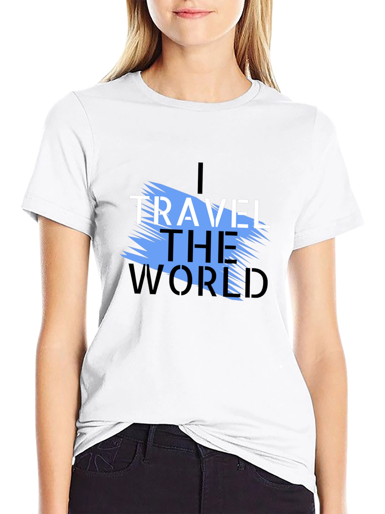 I Travel the World Graphic T-Shirt - Black