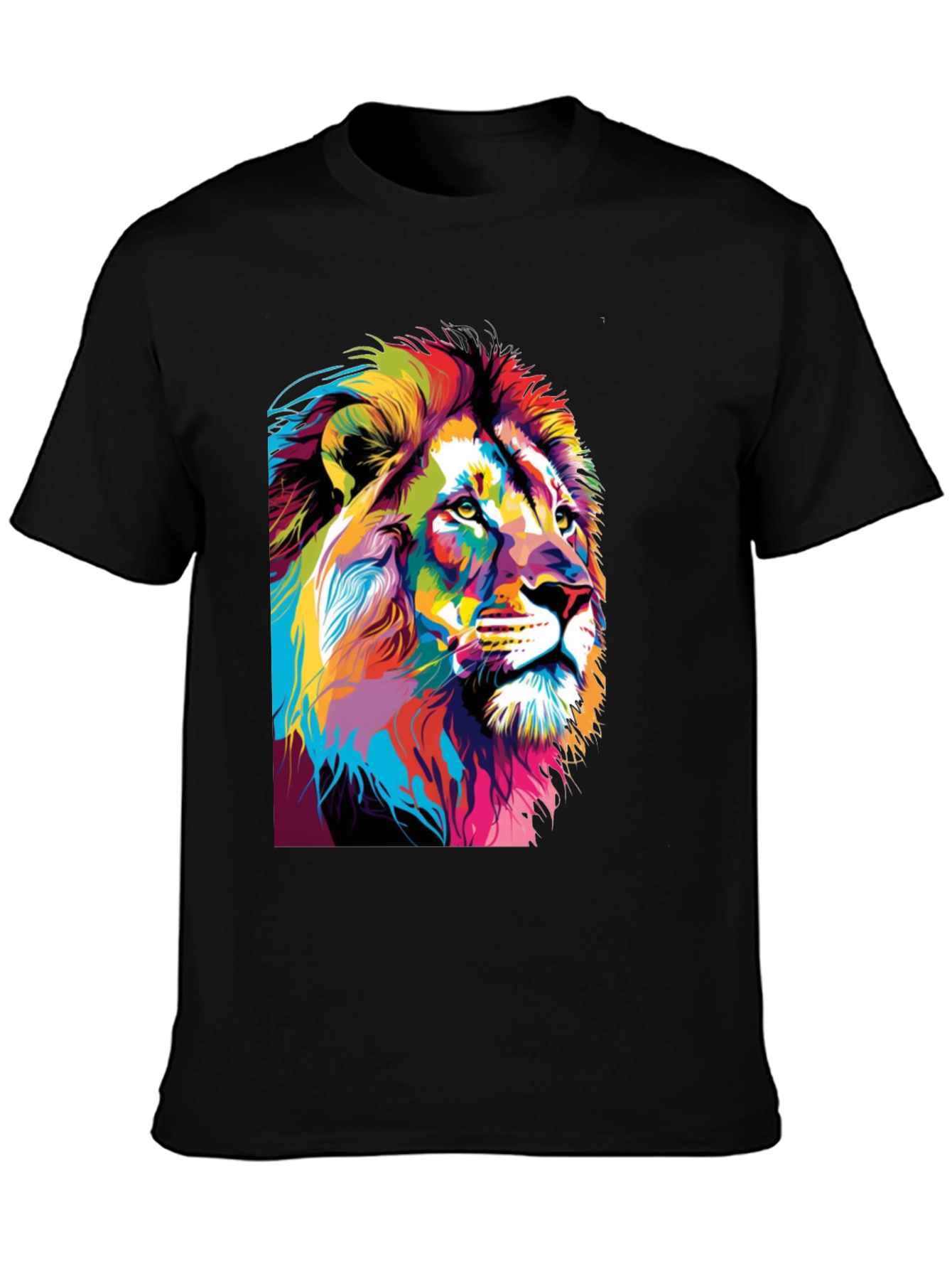 Colorful Lion Graphic Print T-Shirt