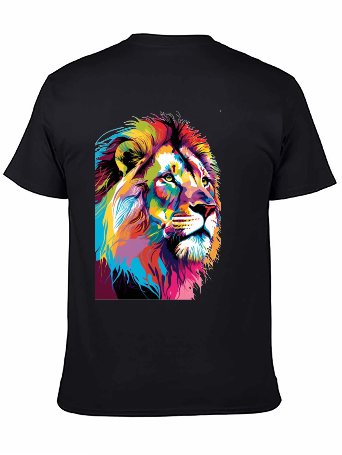 Colorful Lion Graphic Print T-Shirt