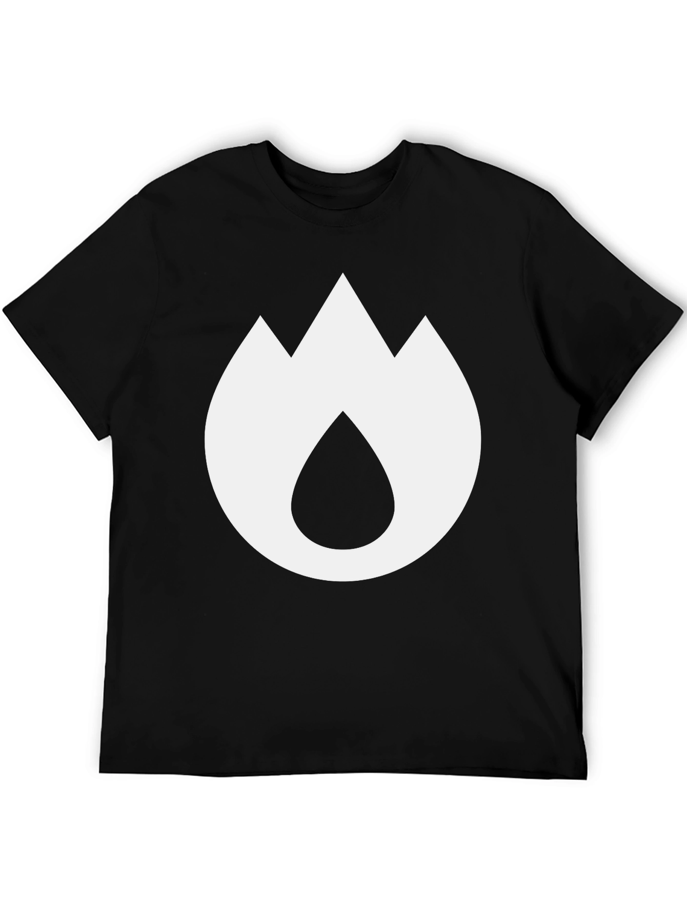 Mountain Flame Graphic Tee - Black Cotton Blend