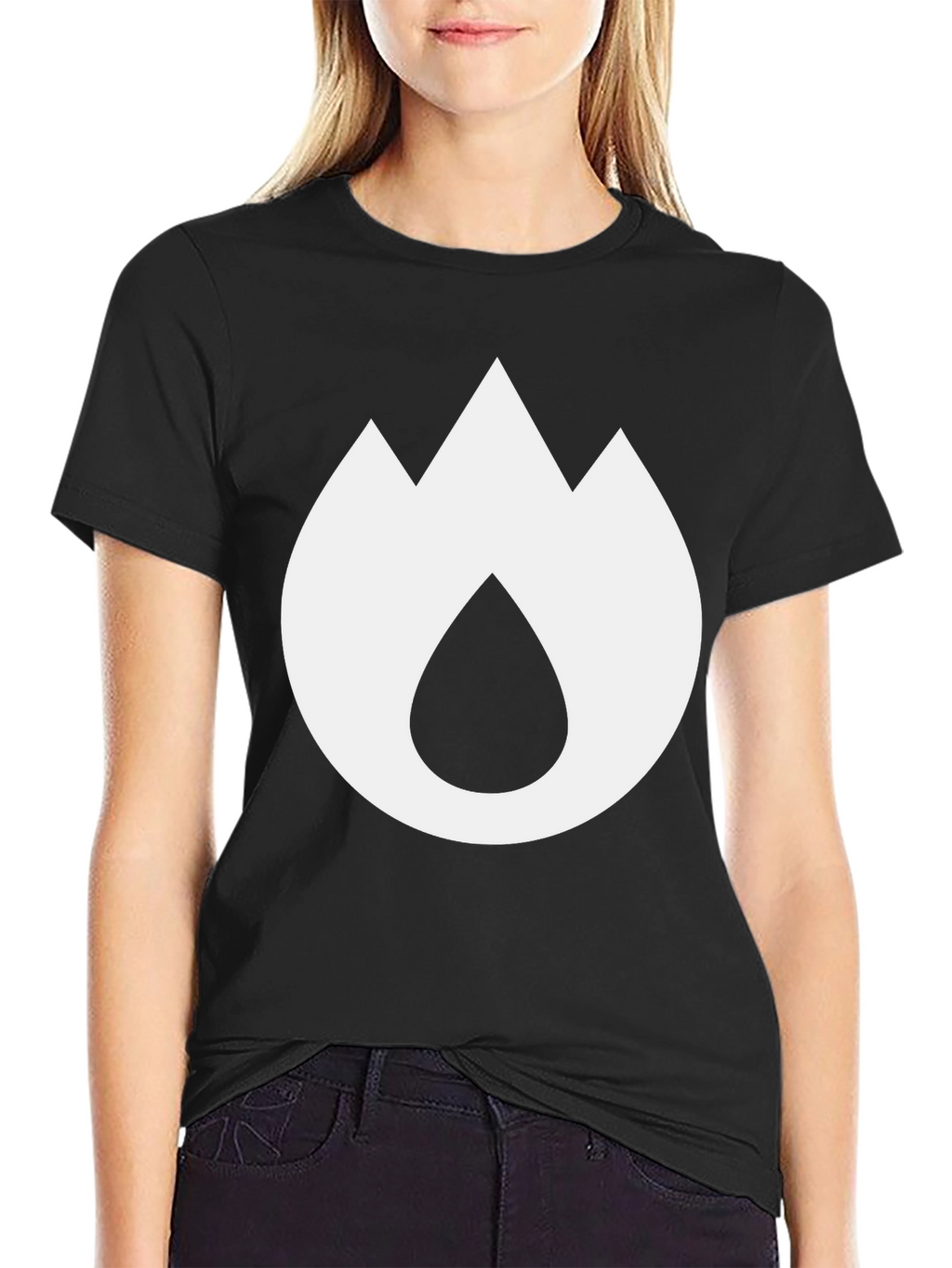 Mountain Flame Graphic Tee - Black Cotton Blend