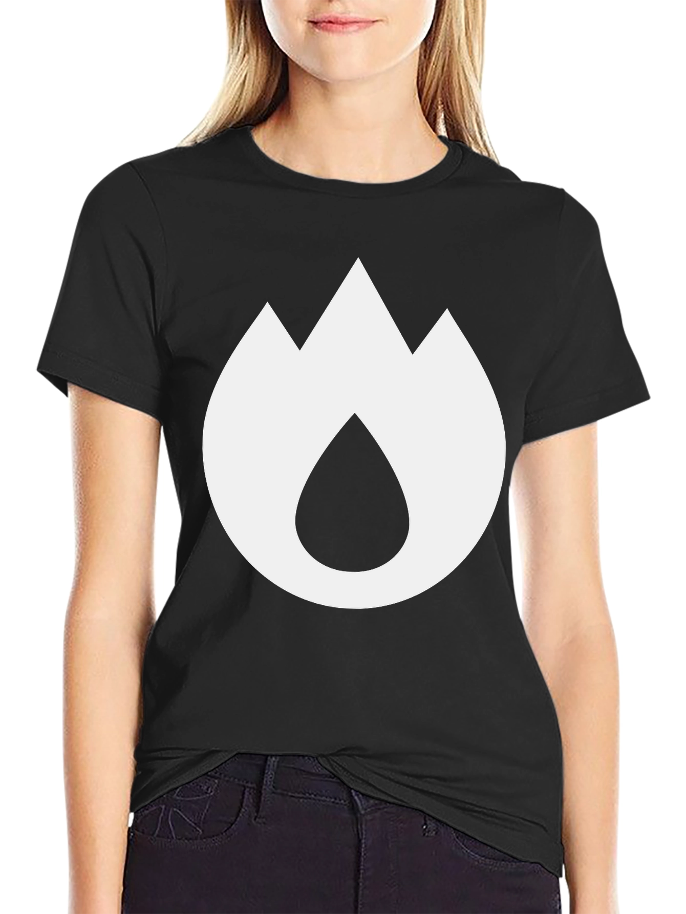 Mountain Flame Graphic Tee - Black Cotton Blend