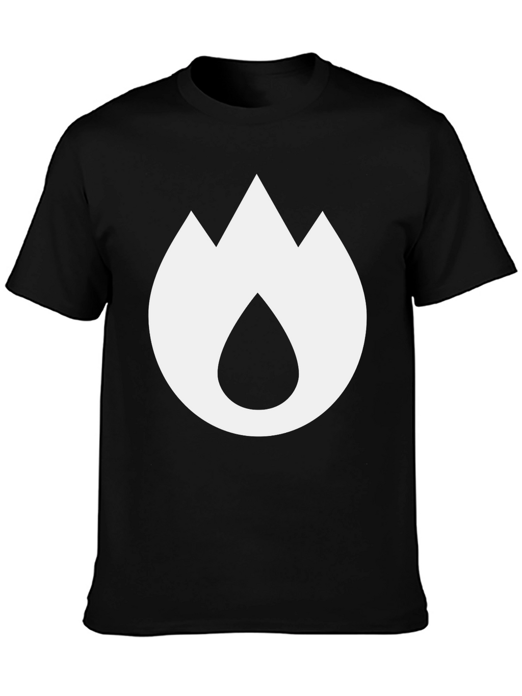 Mountain Flame Graphic Tee - Black Cotton Blend