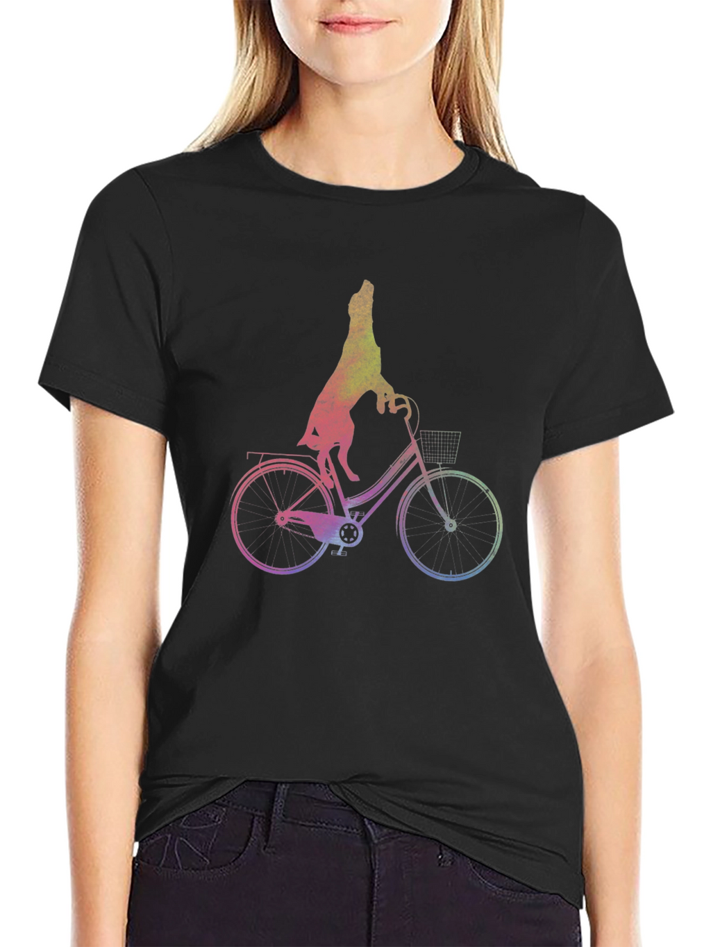 Dog Riding Bike Graphic Tee - Unisex