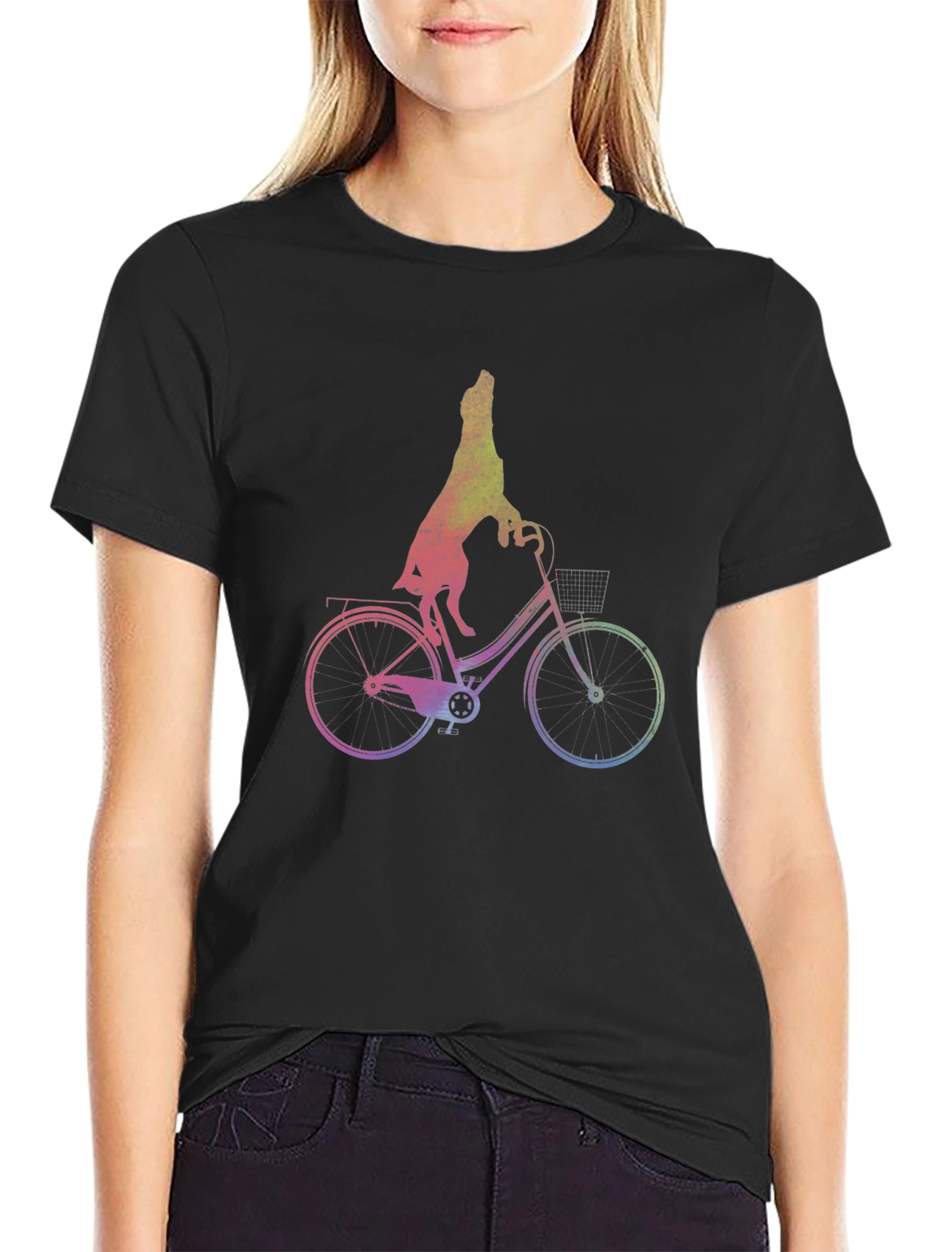 Dog Riding Bike Graphic Tee - Unisex