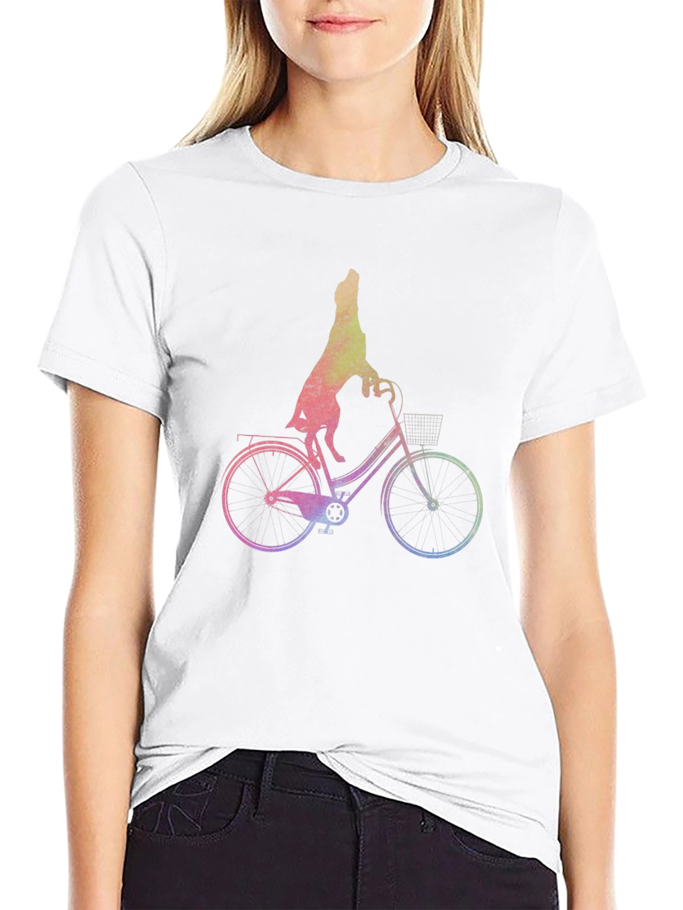 Dog Riding Bike Graphic Tee - Unisex