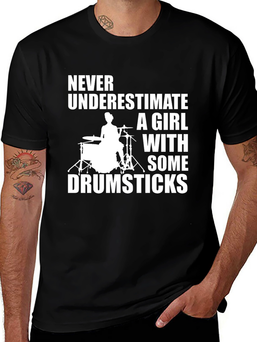 Girl Drummer T-Shirt - Never Underestimate