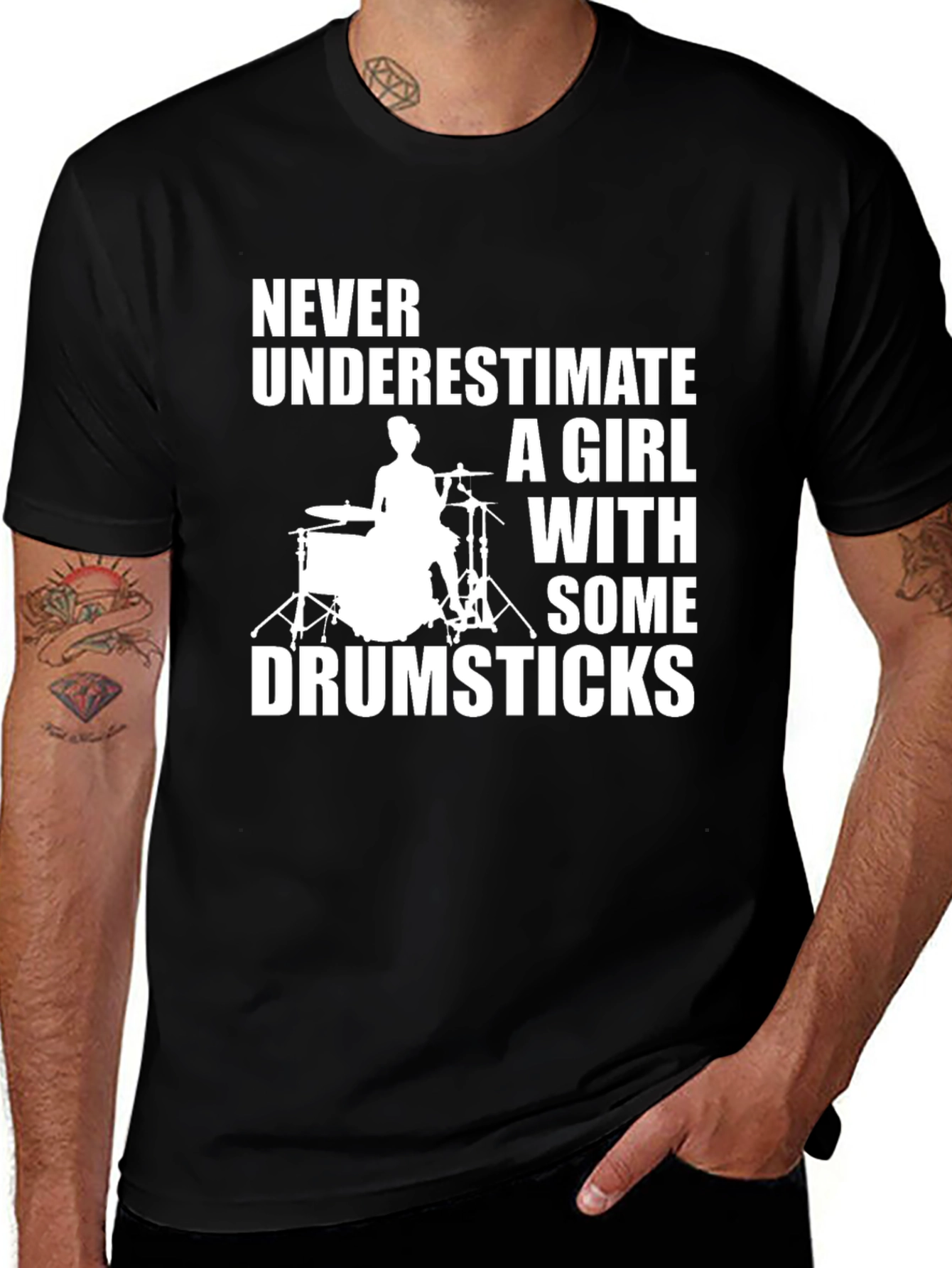 Girl Drummer T-Shirt - Never Underestimate