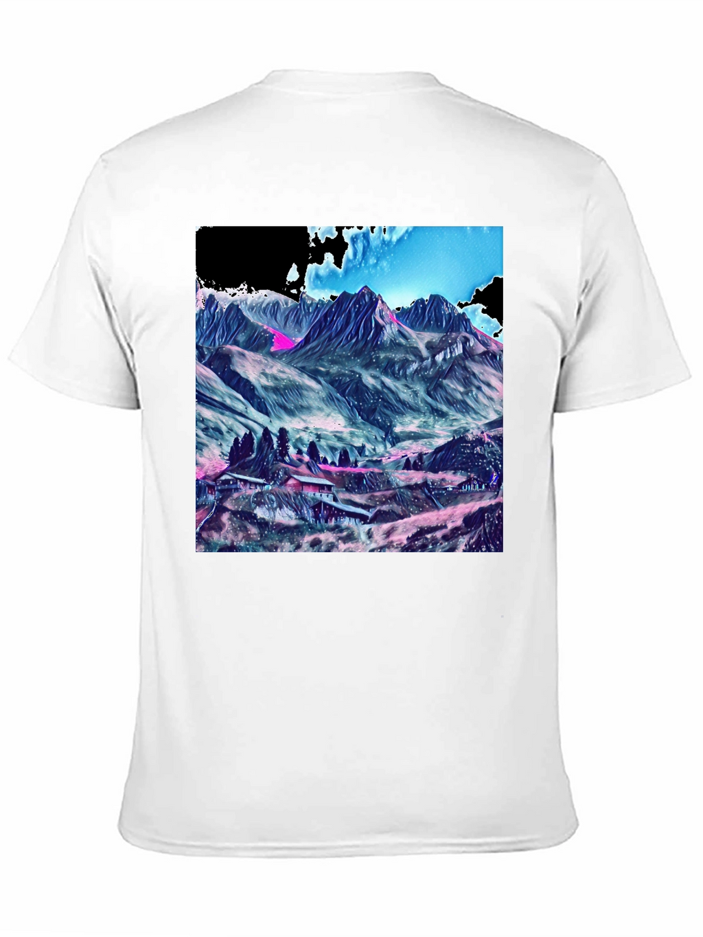 Mountains Graphic Tee - Stylish Black Cotton T-Shirt